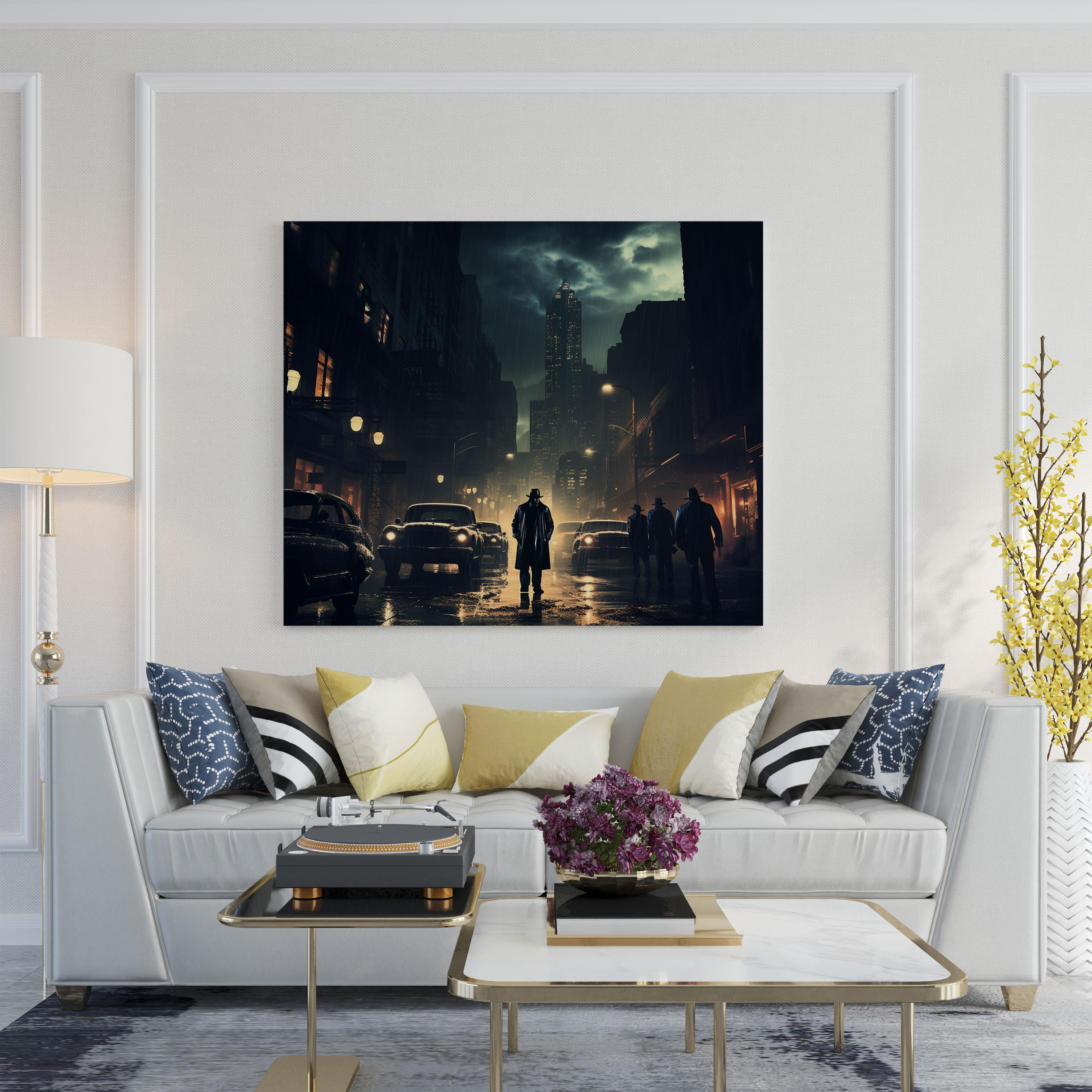 Goodfellas Wall Decoration - Film Noir Cityscape At Night - Goodfellas, Mob Activity, Film Noir-Inspired, Intrigue