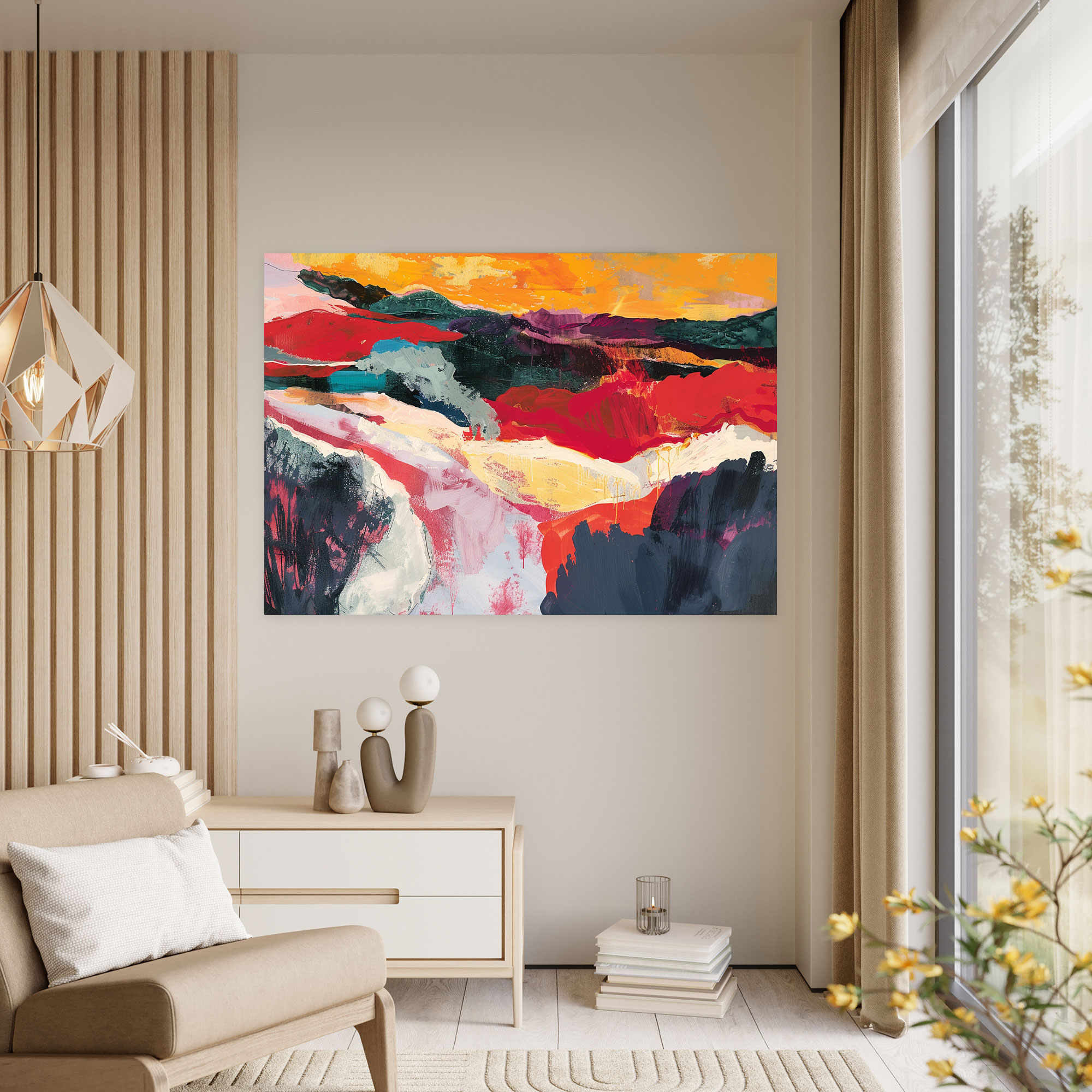 Oversaturated Landscape Fovism Canvas Print - Fovism, Fovism, Canvas, Canvas Print