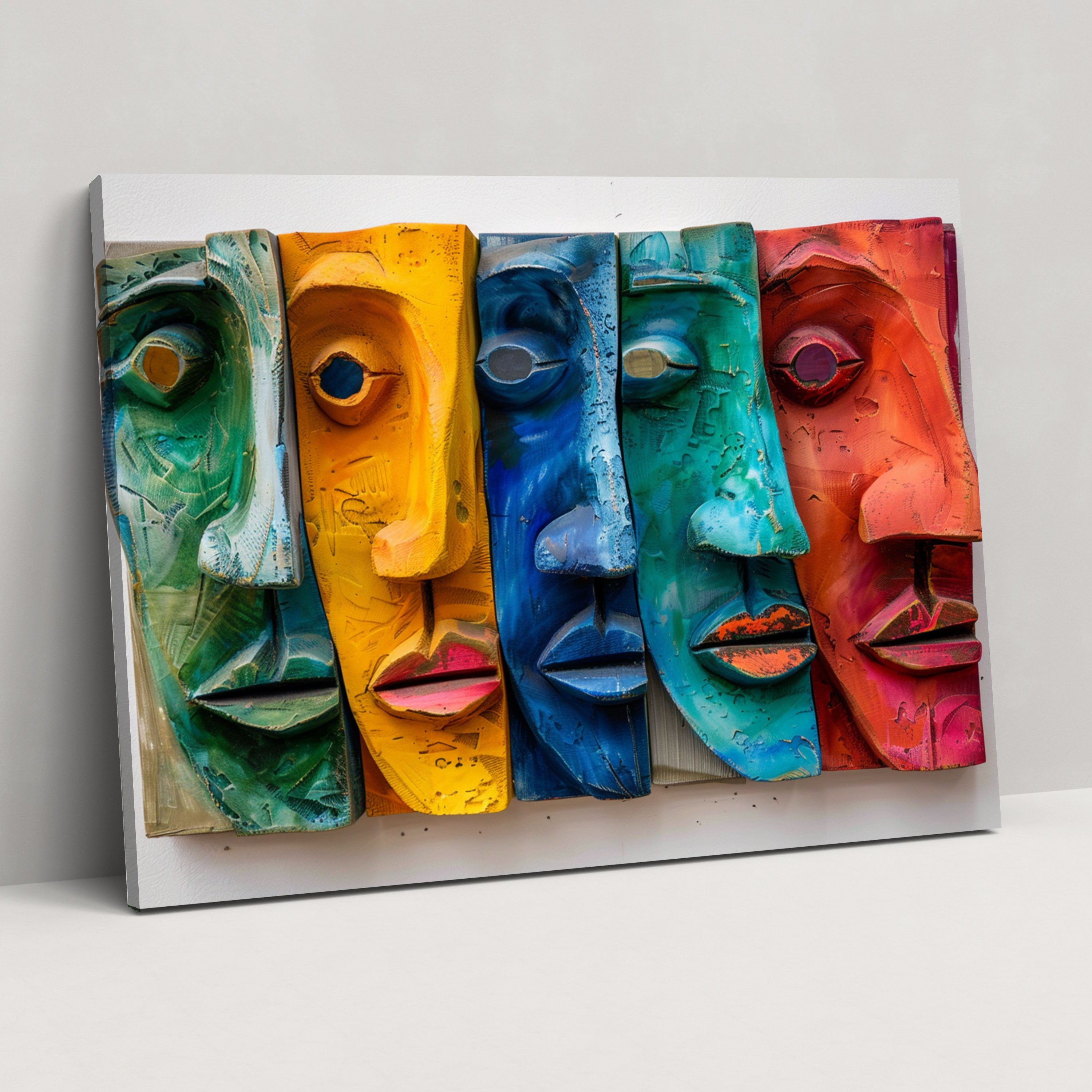 Expressive Faces Fovism Wall Decoration - Fovism, Home Decoration, Canvas Print, Canvas Wall Art