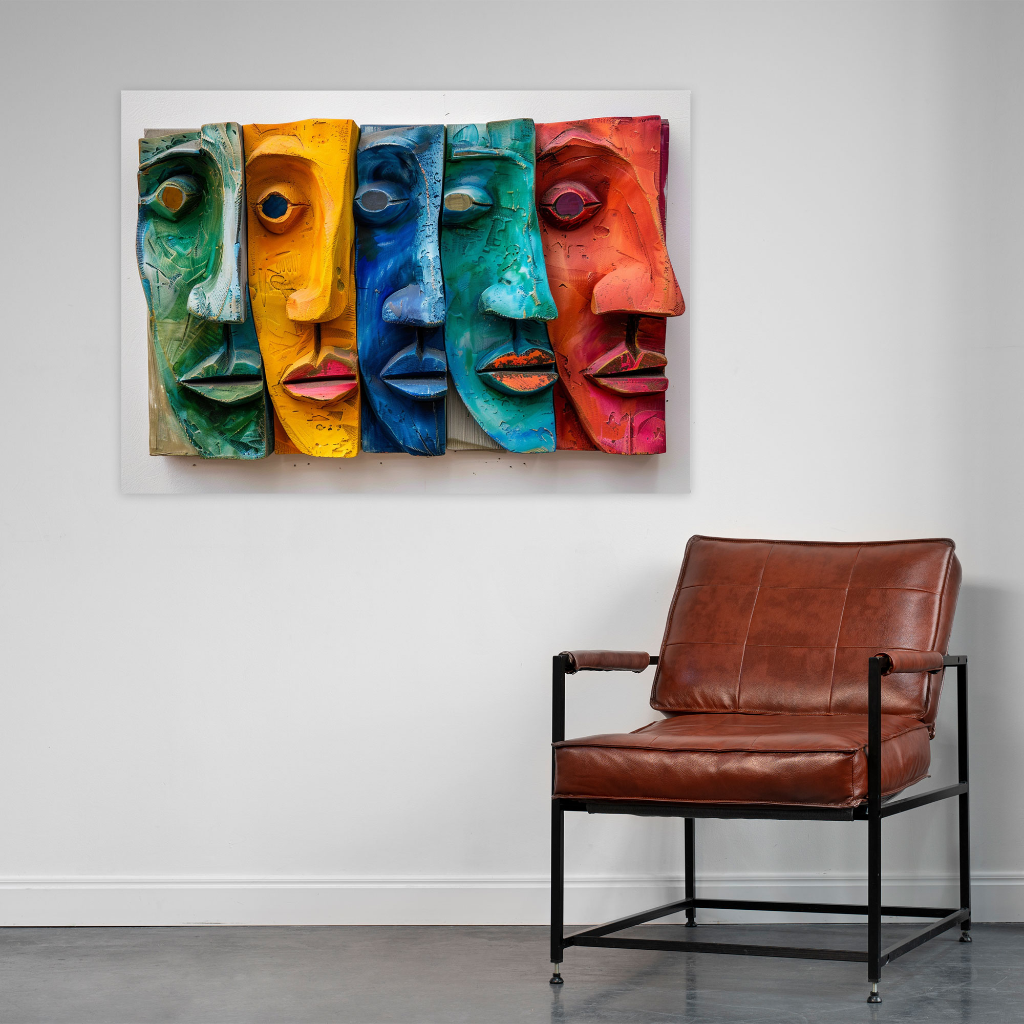 Expressive Faces Fovism Wall Decoration - Fovism, Home Decoration, Canvas Print, Canvas Wall Art