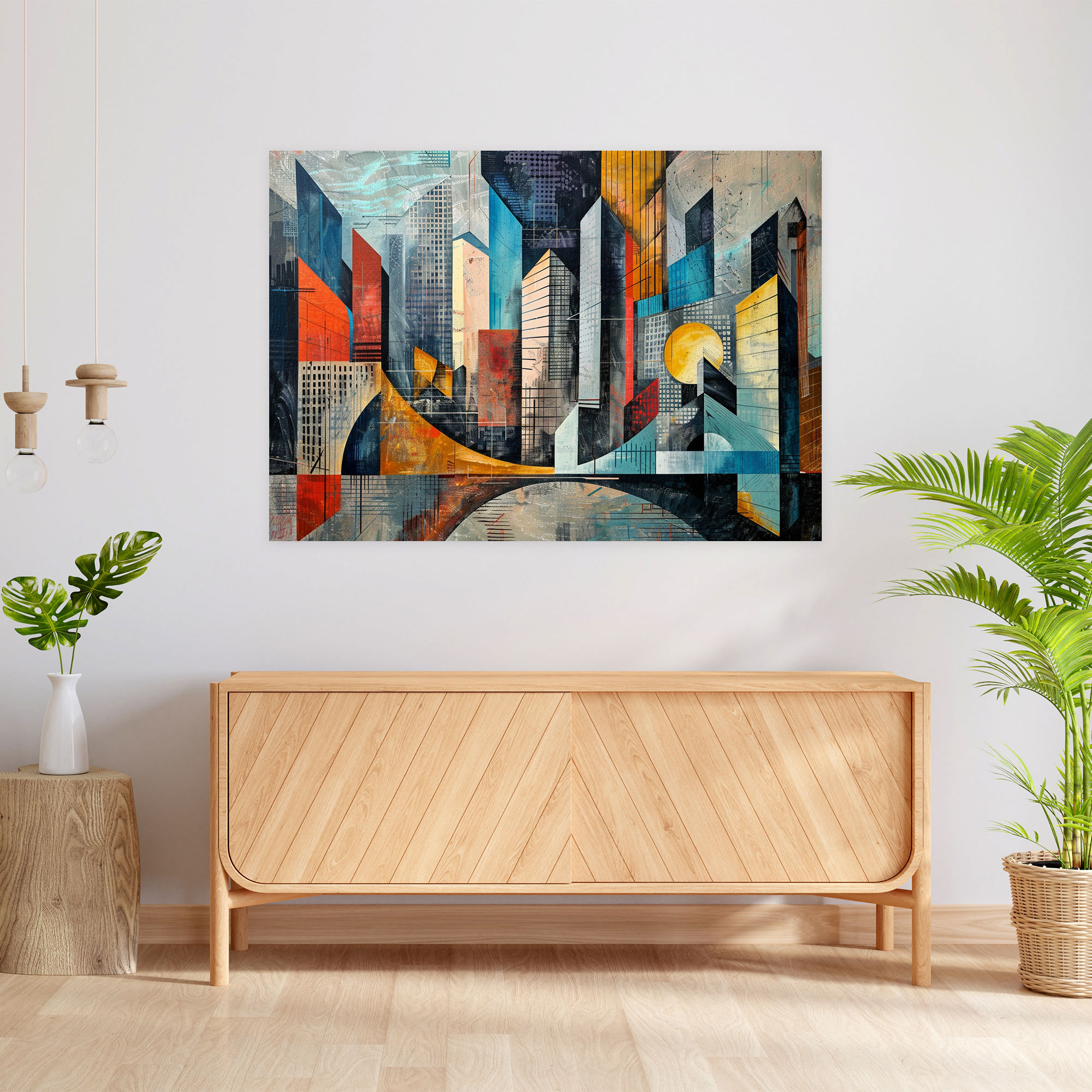 Cityscape Intersection Fovism Canvas Print - Fovism, Canvas, Home Decoration, Wall Decoration