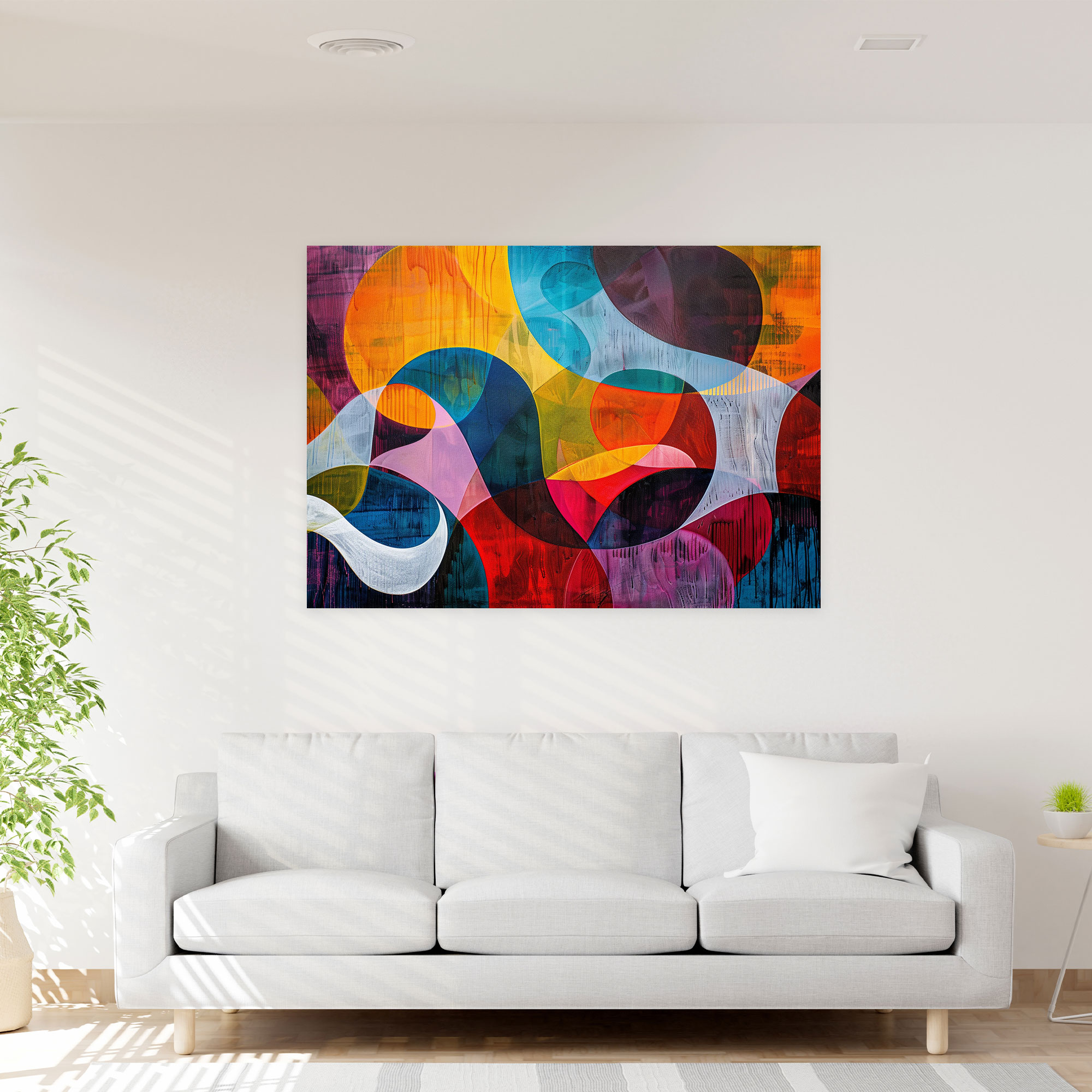 Fovism Colorful Abstract Shapes Canvas Print - Fovism, Fovism, Canvas Wall Art, Canvas