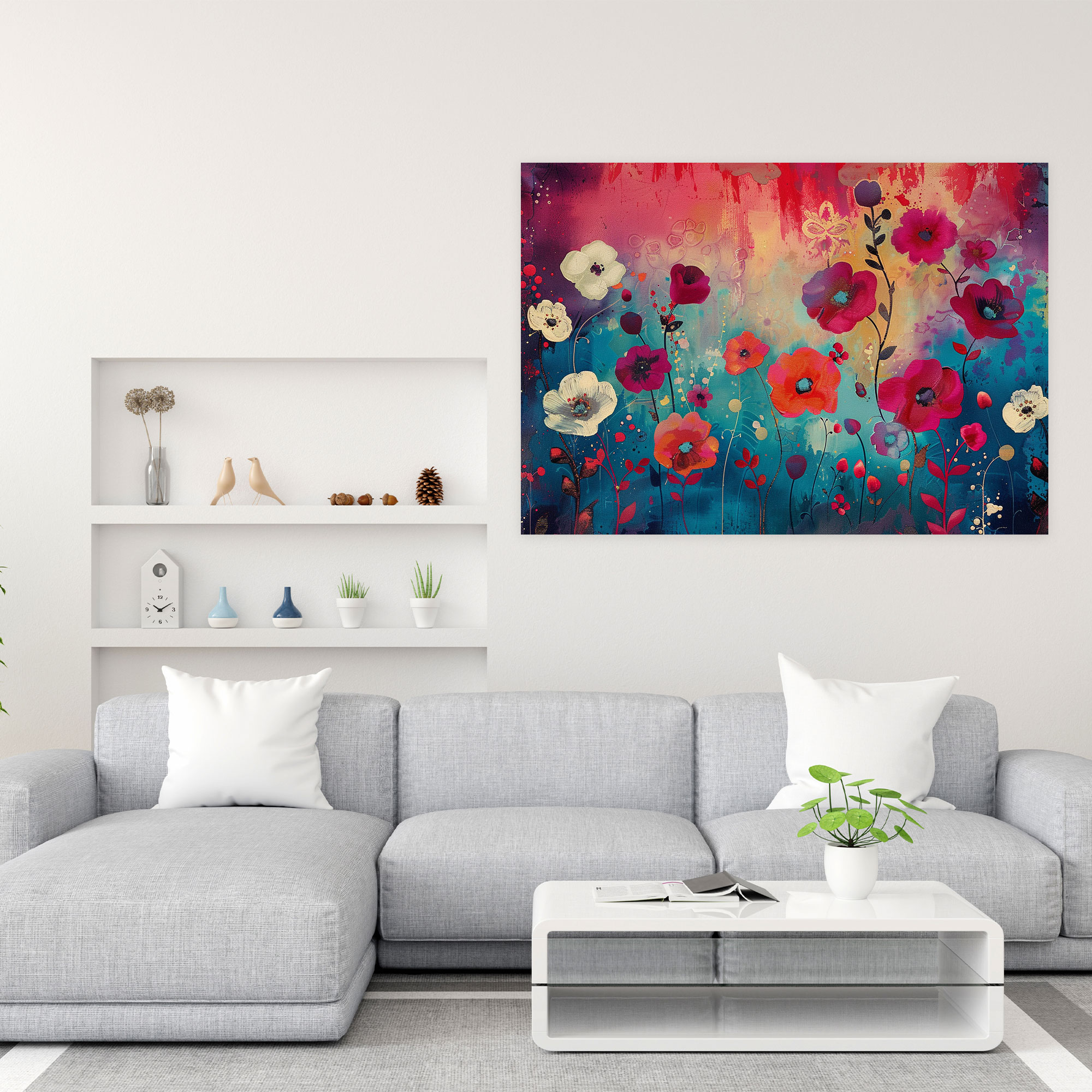 Fovism Whimsical Floral Design Canvas Print - Fovism, Canvas, Home Decoration, Fovism