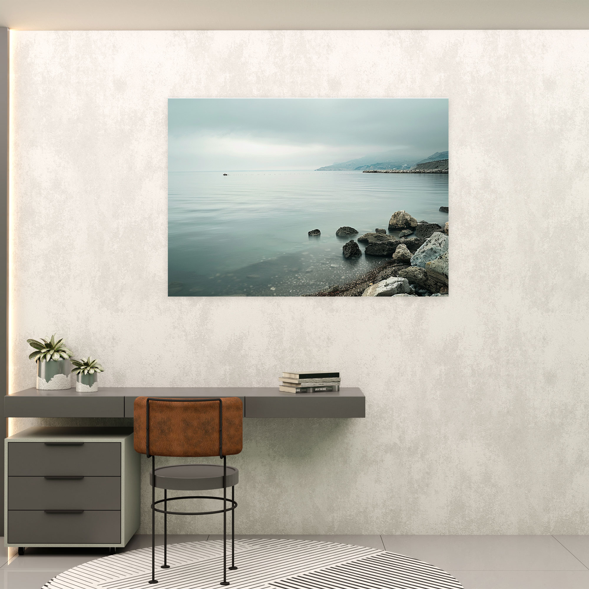 Fovism Serene Seaside Landscape Canvas Print - Fovism, Fovism, Wall Decoration, Canvas