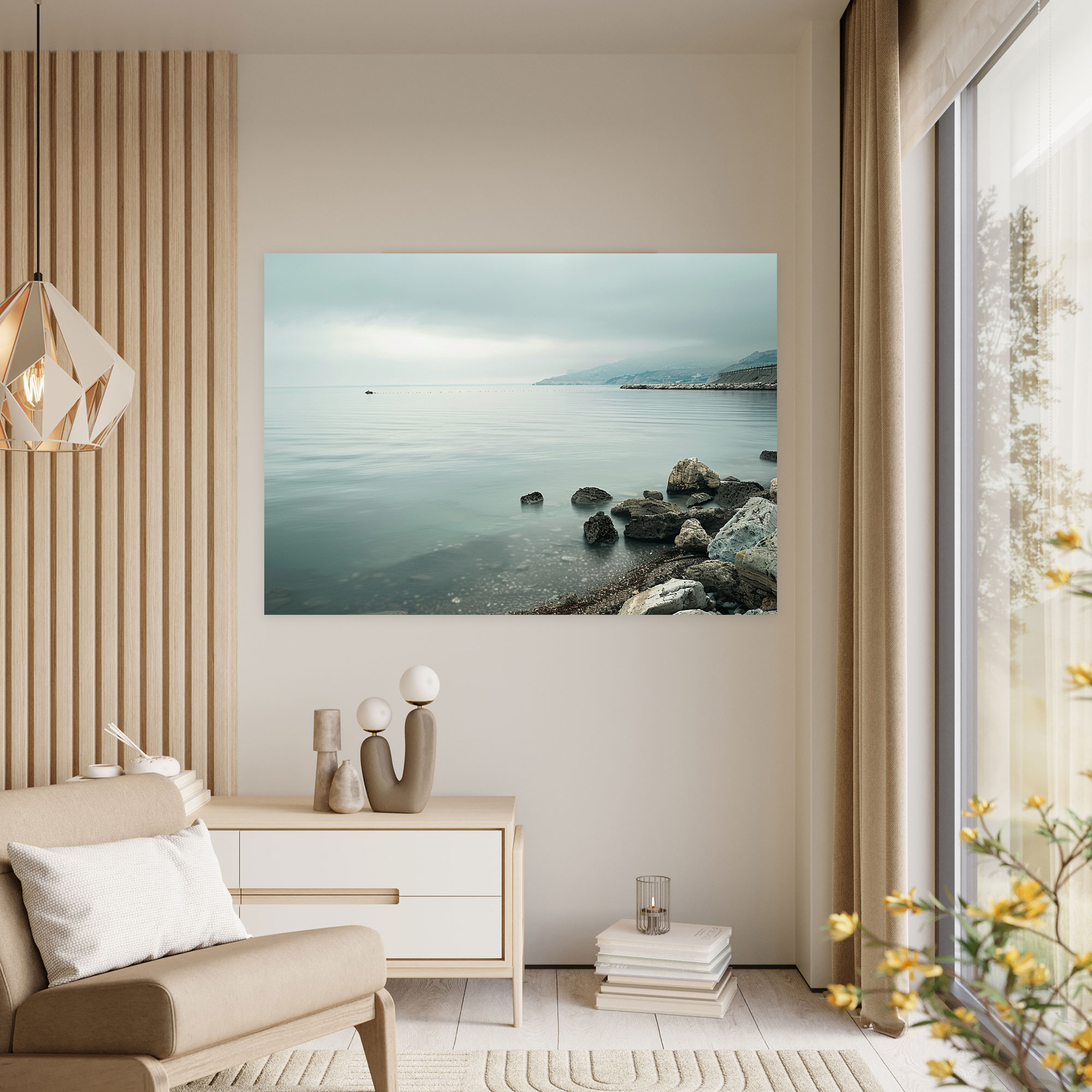 Fovism Serene Seaside Landscape Canvas Print - Fovism, Fovism, Wall Decoration, Canvas