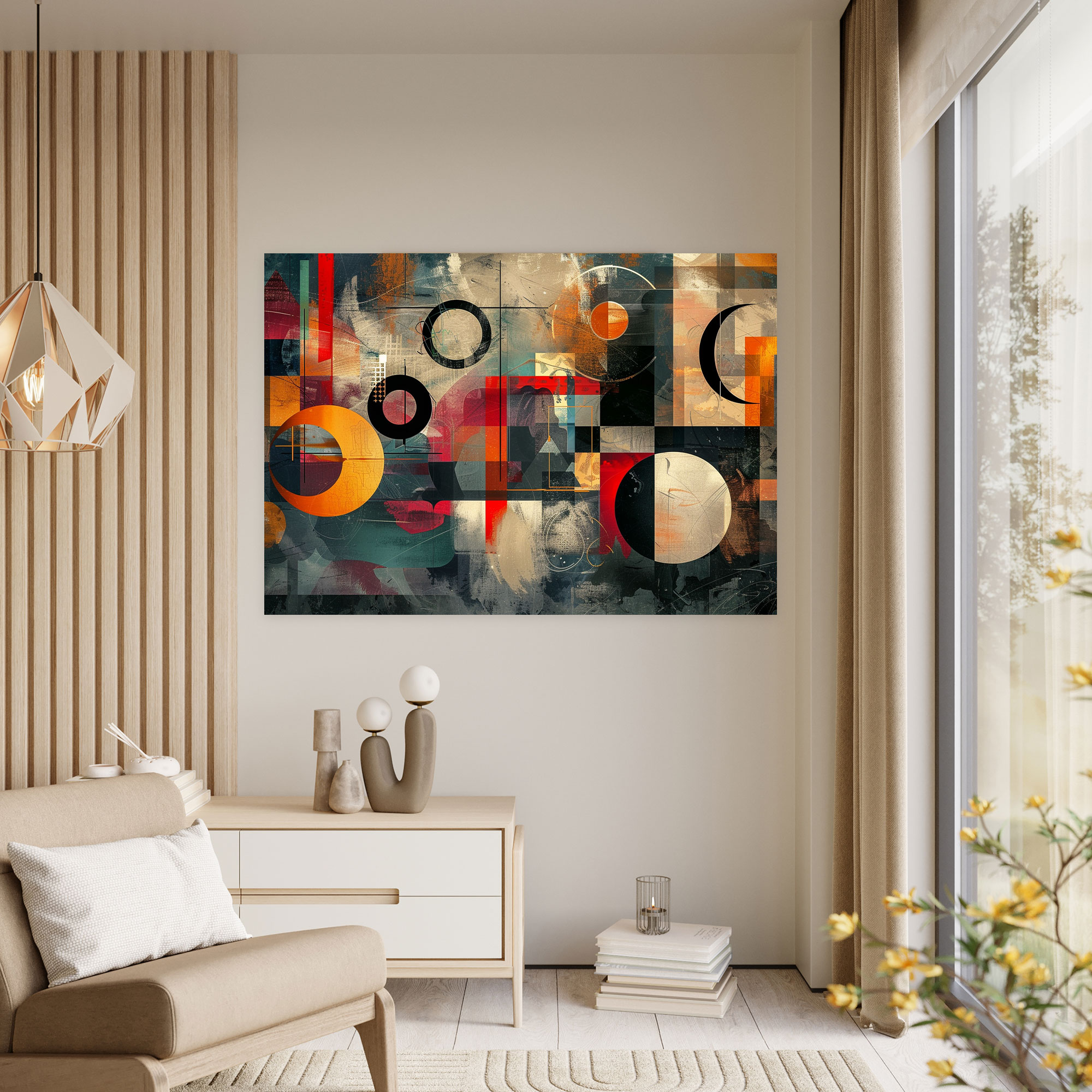 Fovism Art Style Geometric Canvas Print - Fovism, Home Decoration, Canvas Wall Art, Fovism Art Style