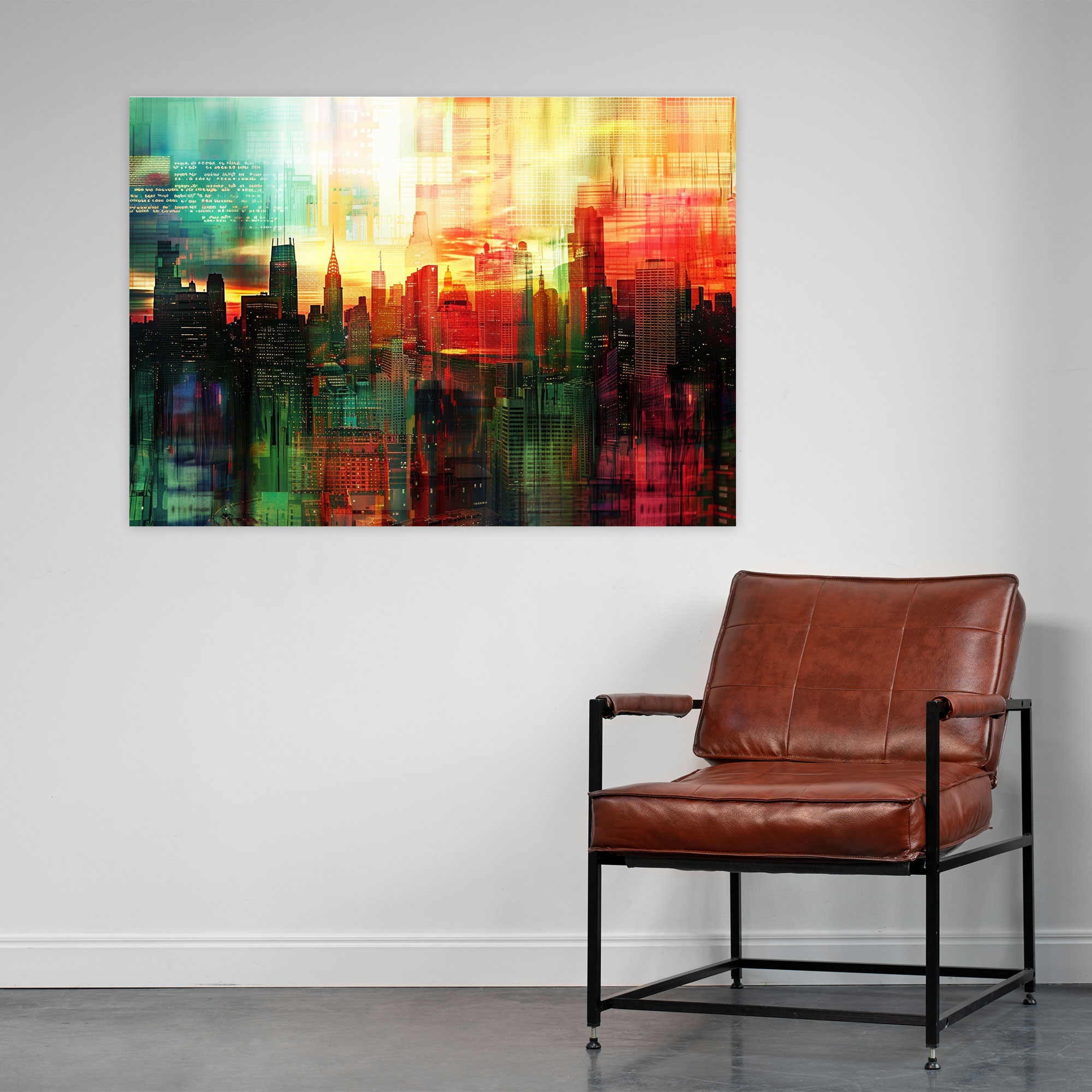 Fovism Art Style City Skyline Canvas Print - Fovism, Wall Art, Fovism Art Style, Canvas Print