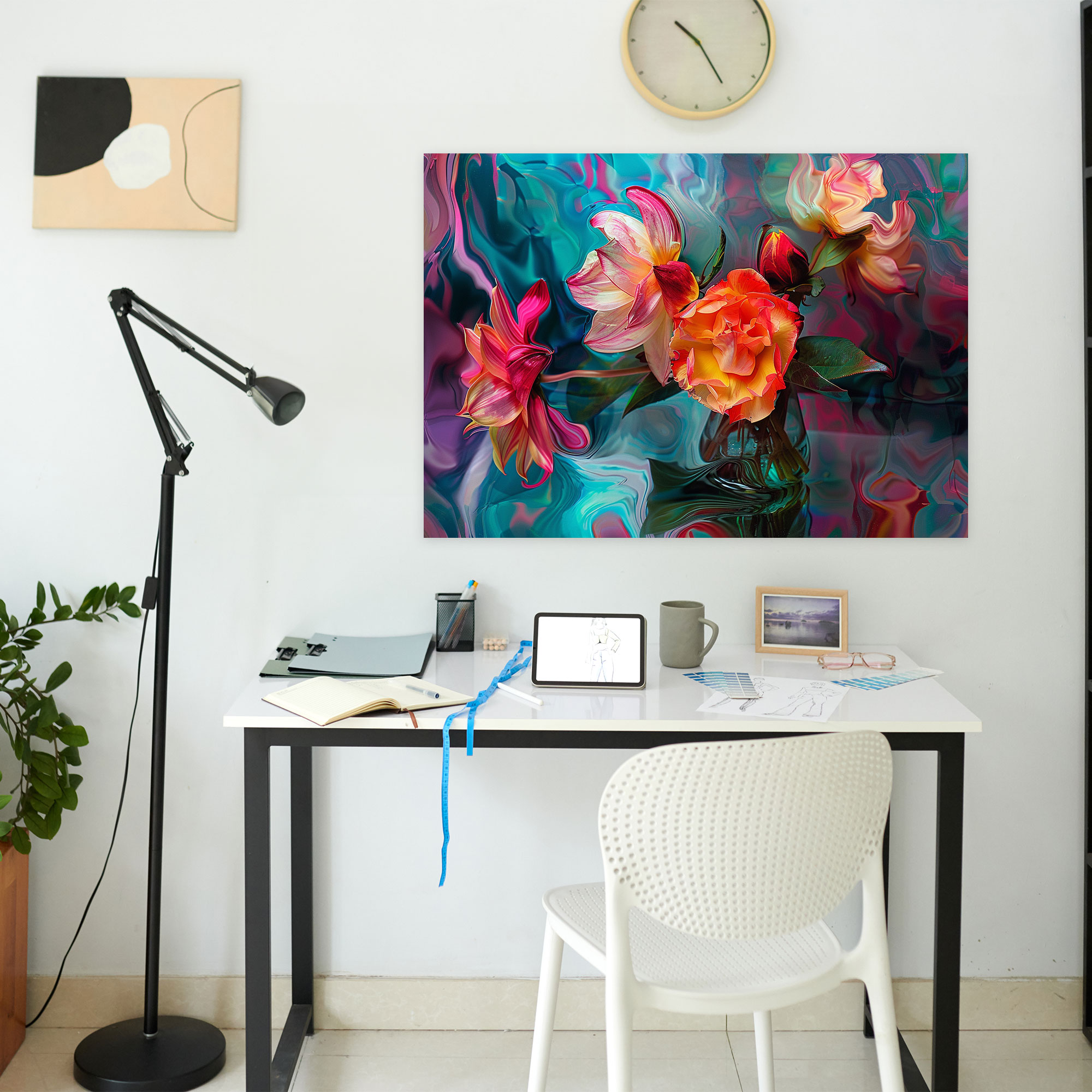 Fovism Art Style Canvas Wall Art - Fovism, Distorted Shapes, Floral Still Life, Home Decoration