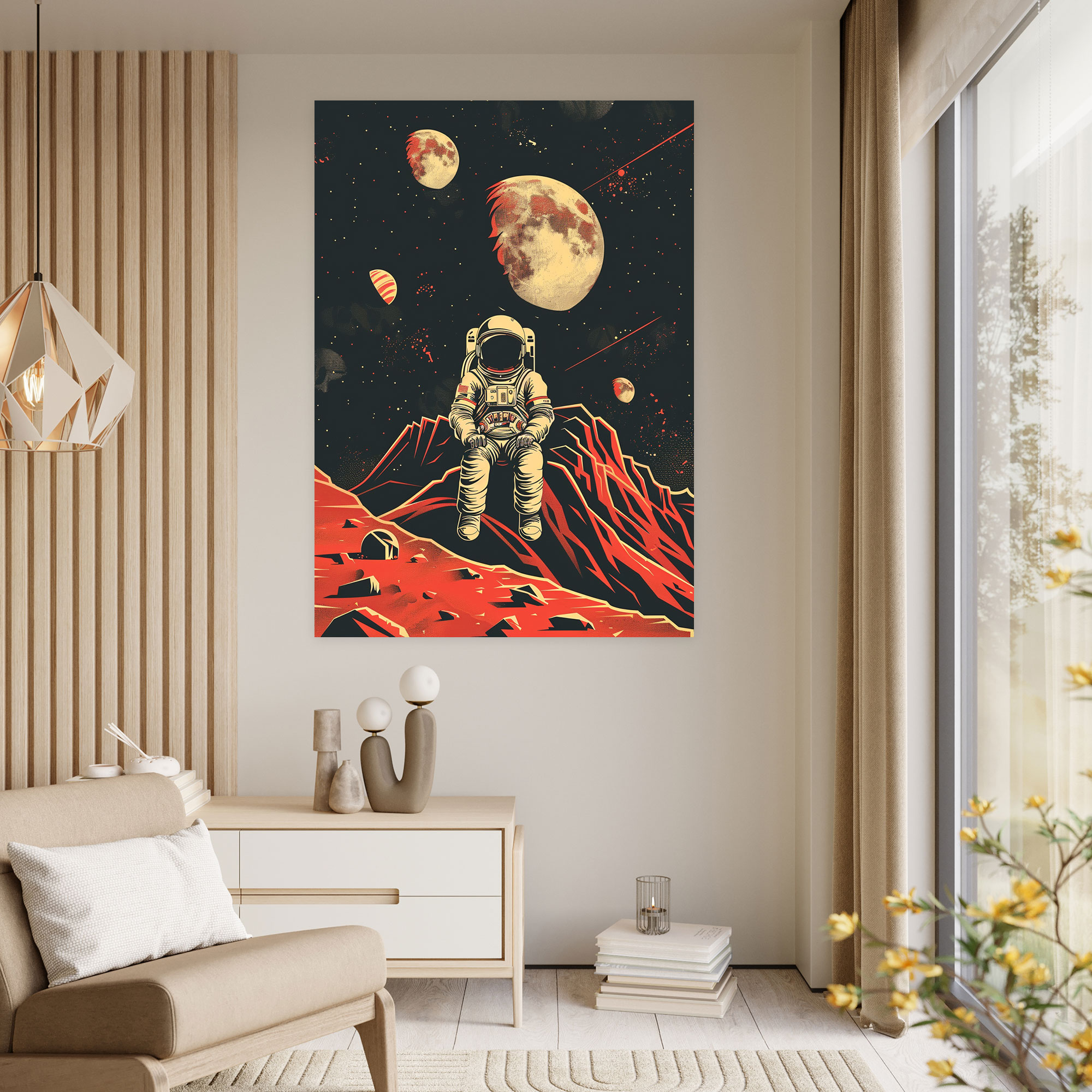 Futurism Wall Decoration Space - Futurism, Space Exploration, Cosmic Vibes, Canvas