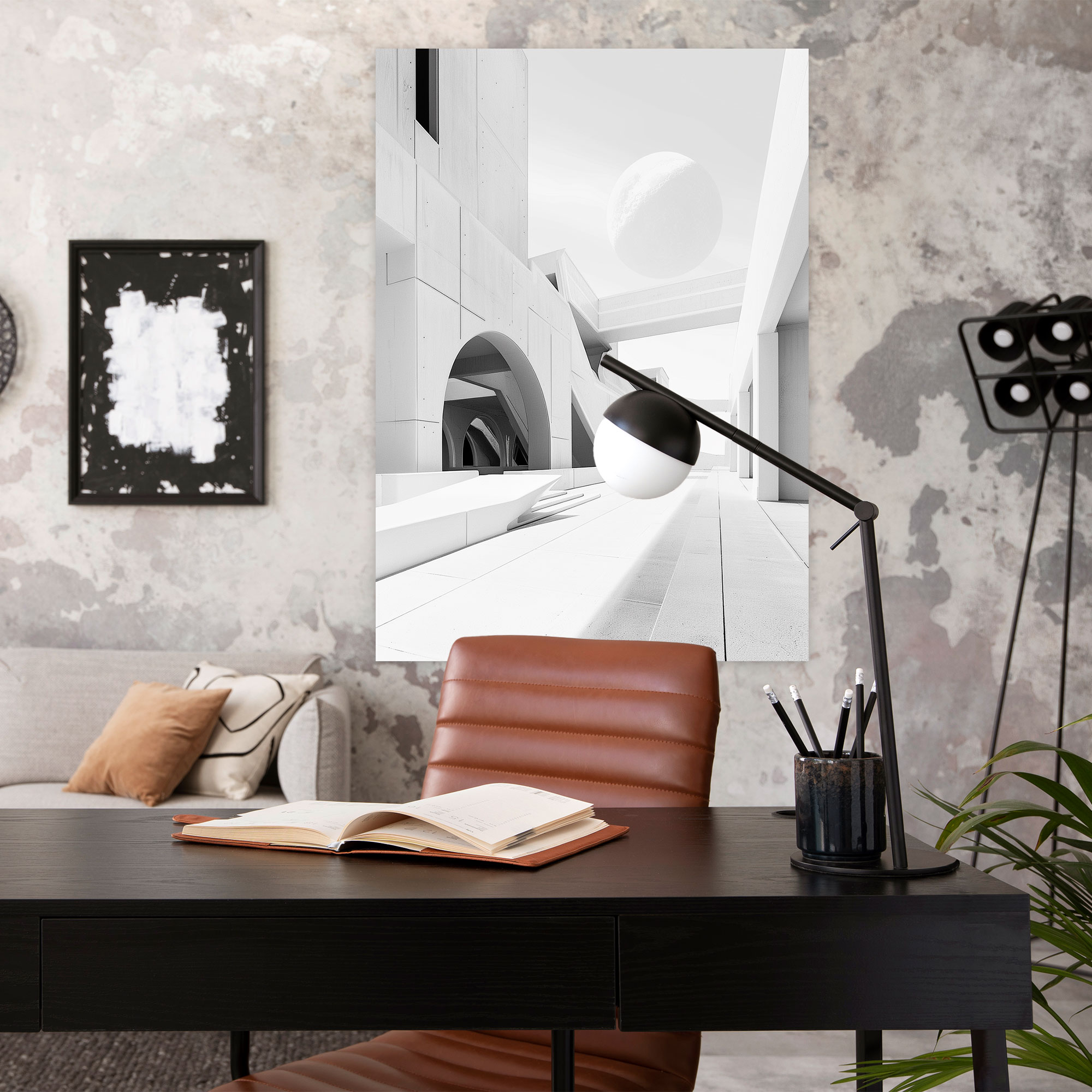Futurism Canvas Print Architecture - Futurism, Minimalist Aesthetic, Home Decoration, Futuristic Architecture