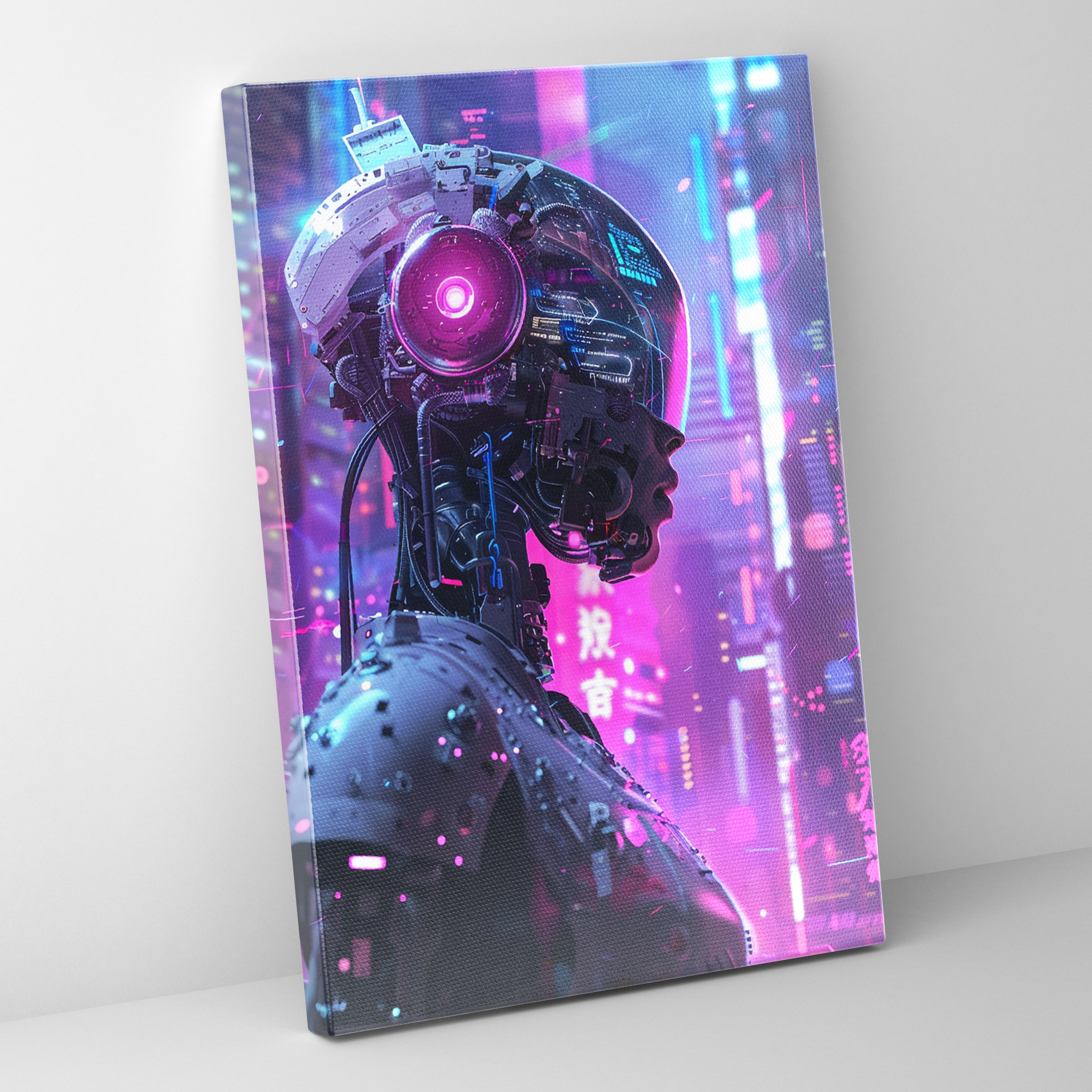 Digital Robots Futurism Canvas Print - Futurism, Futurism Art Style, Canvas Wall Art, Canvas Print