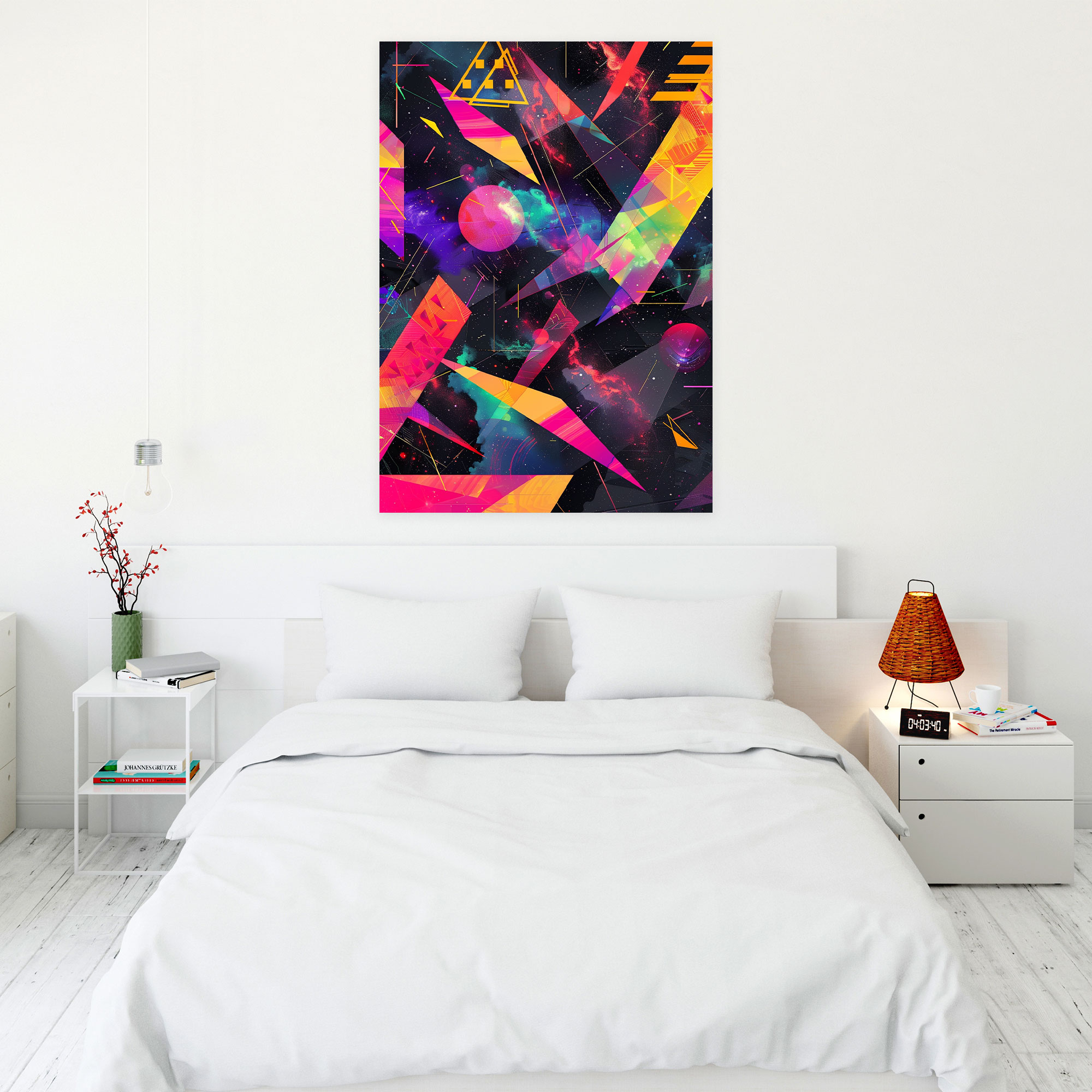 Neon Galaxy Abstract Futurism Wall Decoration - Futurism, Home Decoration, Canvas Print, Canvas Wall Art