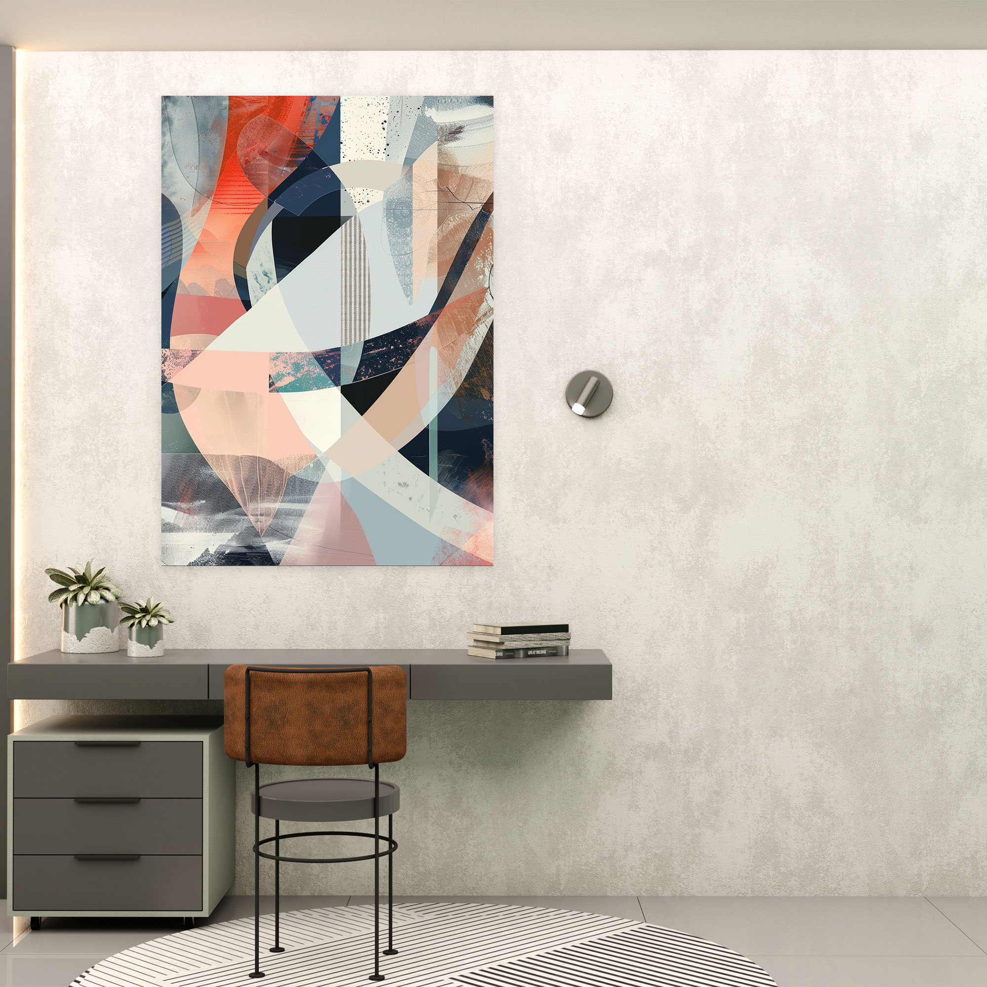 Metallic Abstract Futurism Wall Art - Futurism, Canvas, Home Decoration, Wall Decoration