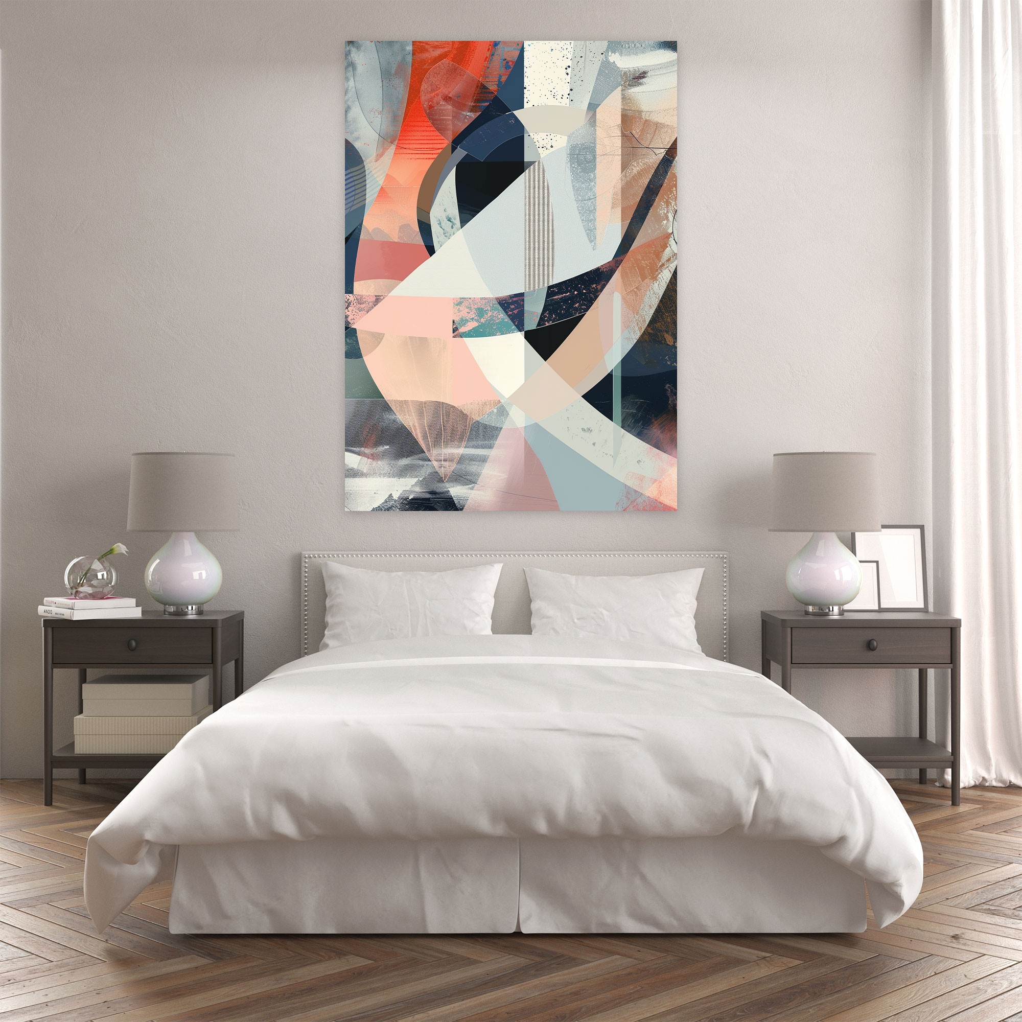 Metallic Abstract Futurism Wall Art - Futurism, Canvas, Home Decoration, Wall Decoration