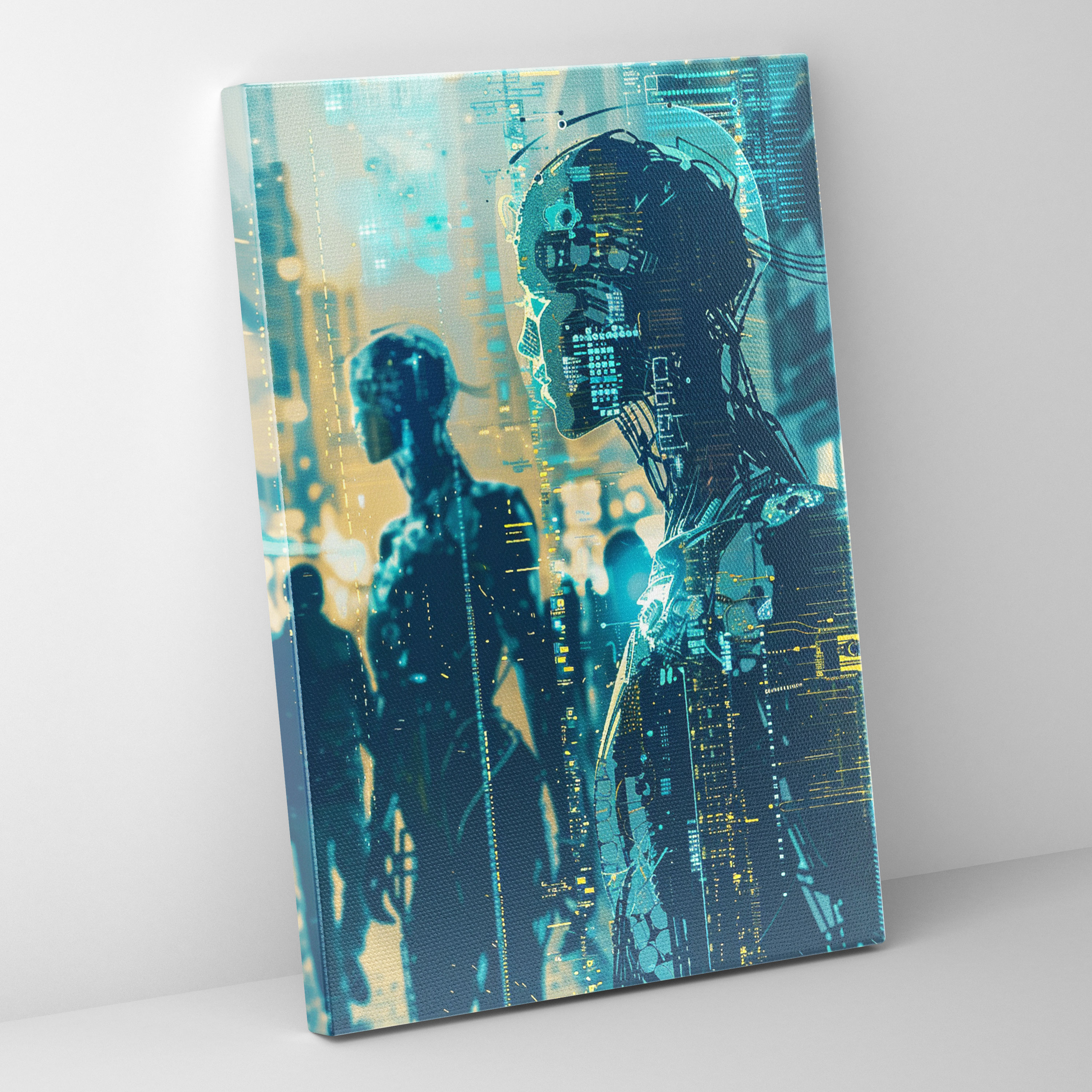 Cybernetic Humanoids Futurism Wall Decoration - Futurism, Canvas Wall Art, Futurism Art Style, Wall Art