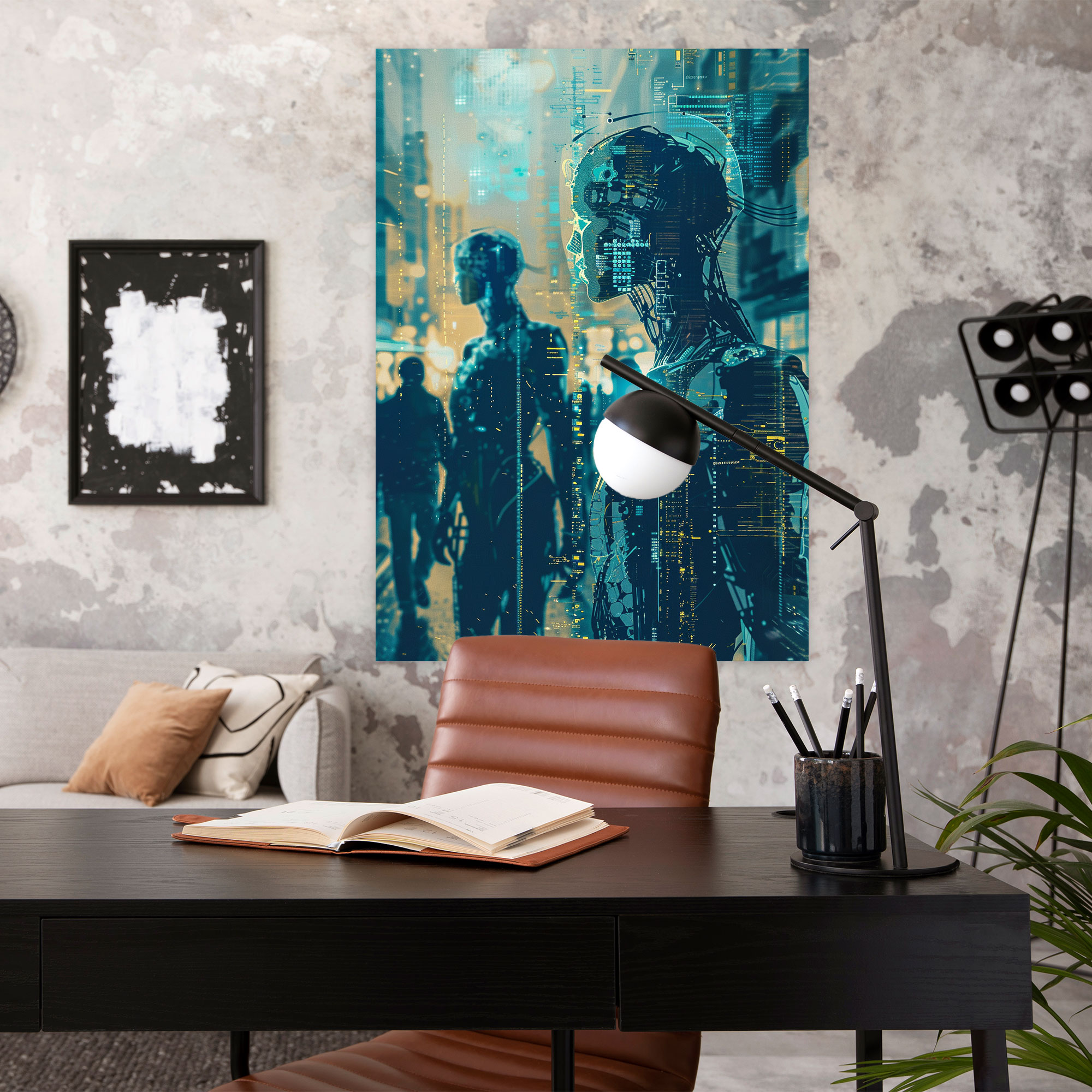 Cybernetic Humanoids Futurism Wall Decoration - Futurism, Canvas Wall Art, Futurism Art Style, Wall Art