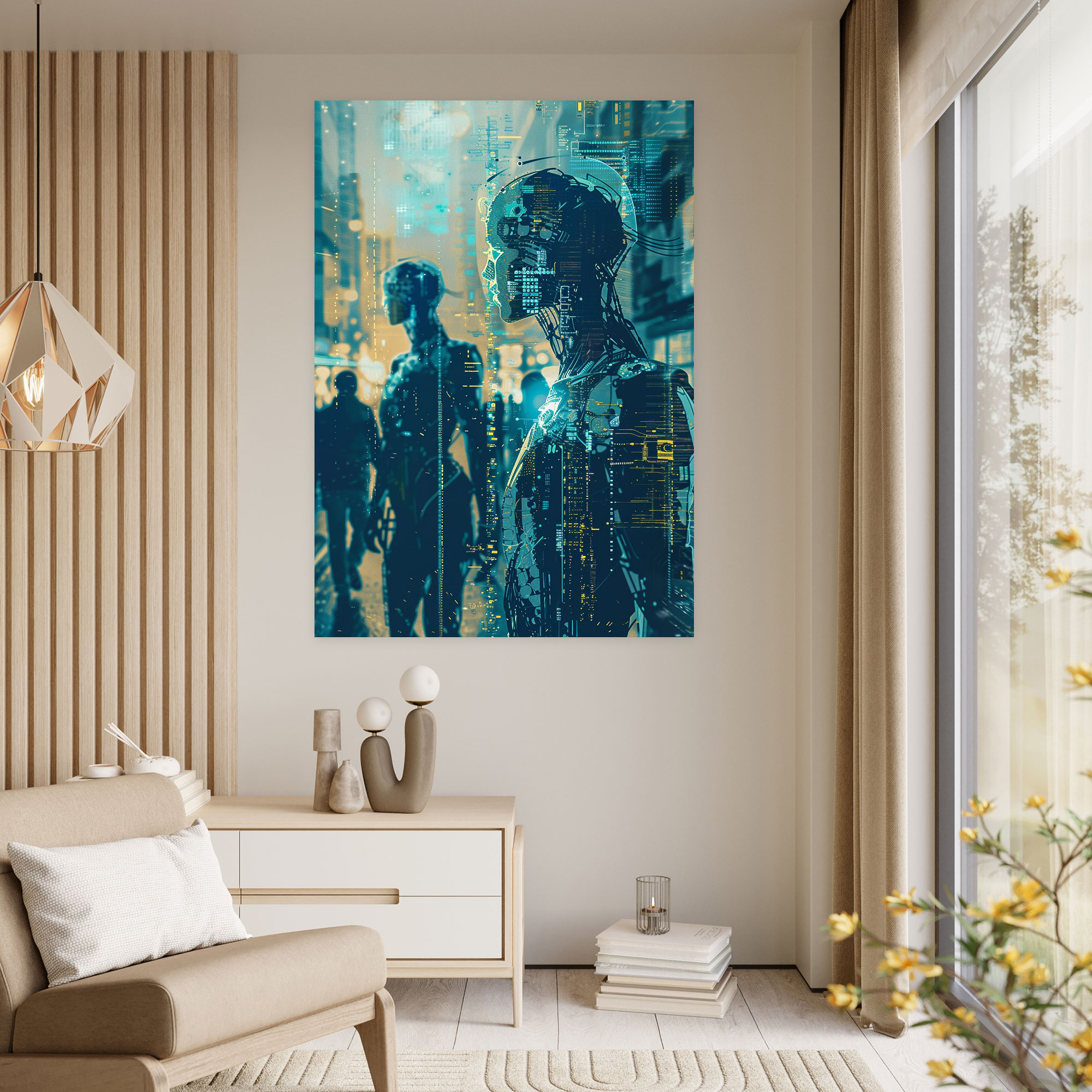 Cybernetic Humanoids Futurism Wall Decoration - Futurism, Canvas Wall Art, Futurism Art Style, Wall Art