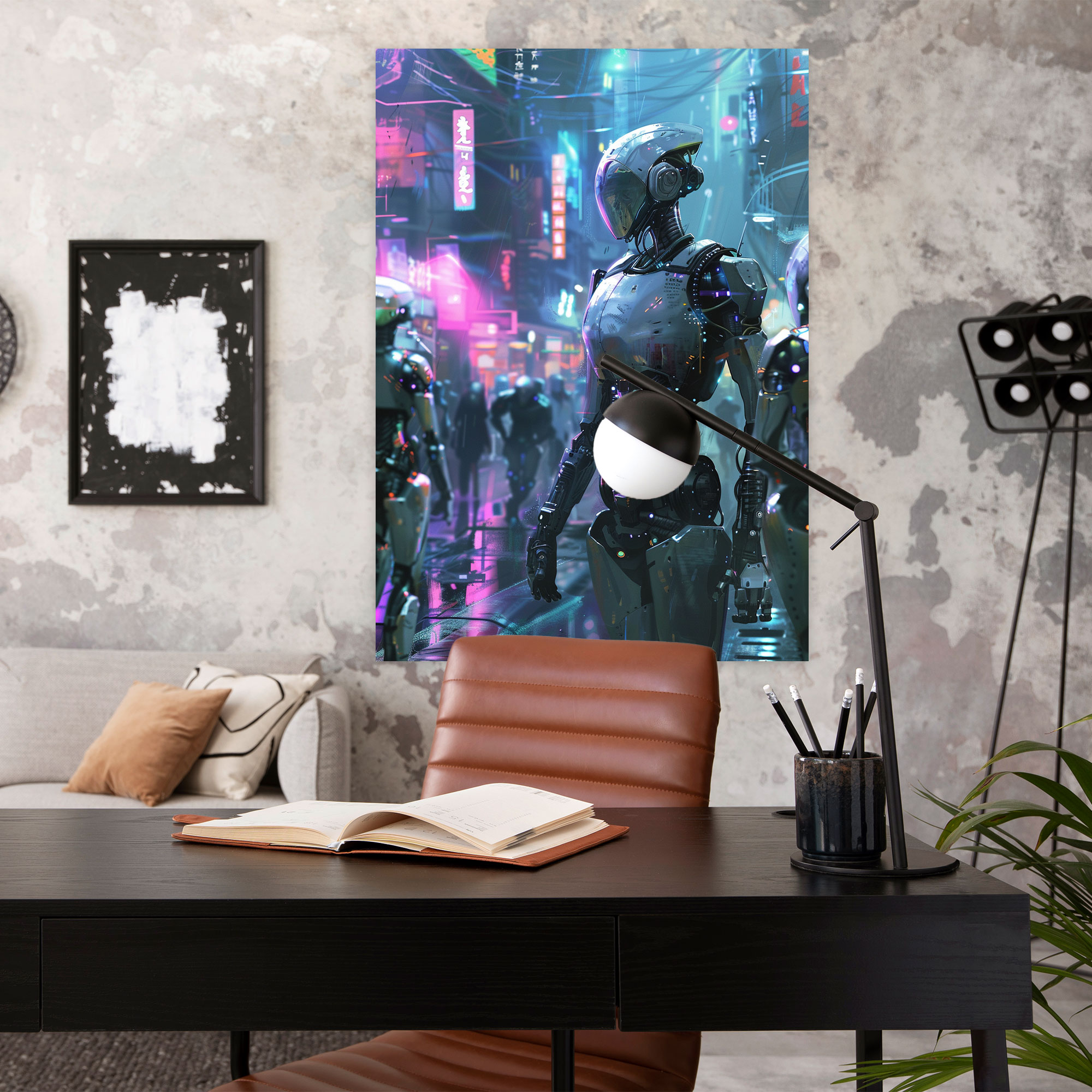 Ai Robots Futurism Wall Art - Futurism, Canvas, Futurism Art Style, Home Decoration