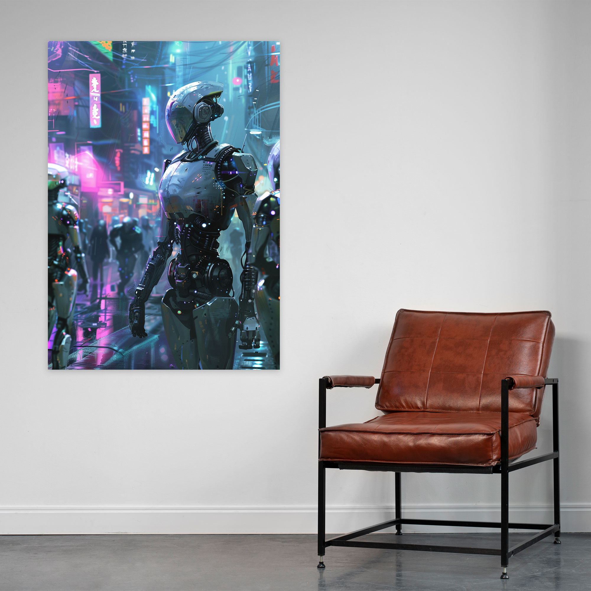 Ai Robots Futurism Wall Art - Futurism, Canvas, Futurism Art Style, Home Decoration