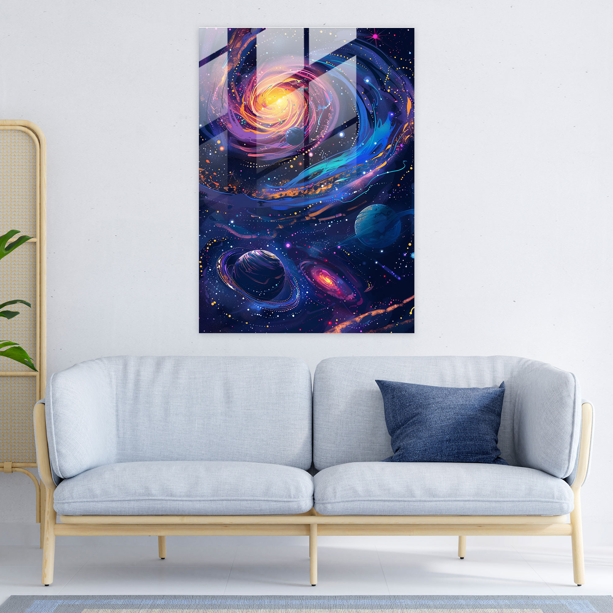 Futurism Art Style Wall Decoration - Futurism, Galaxies, Glass Print, Futurism Art Style