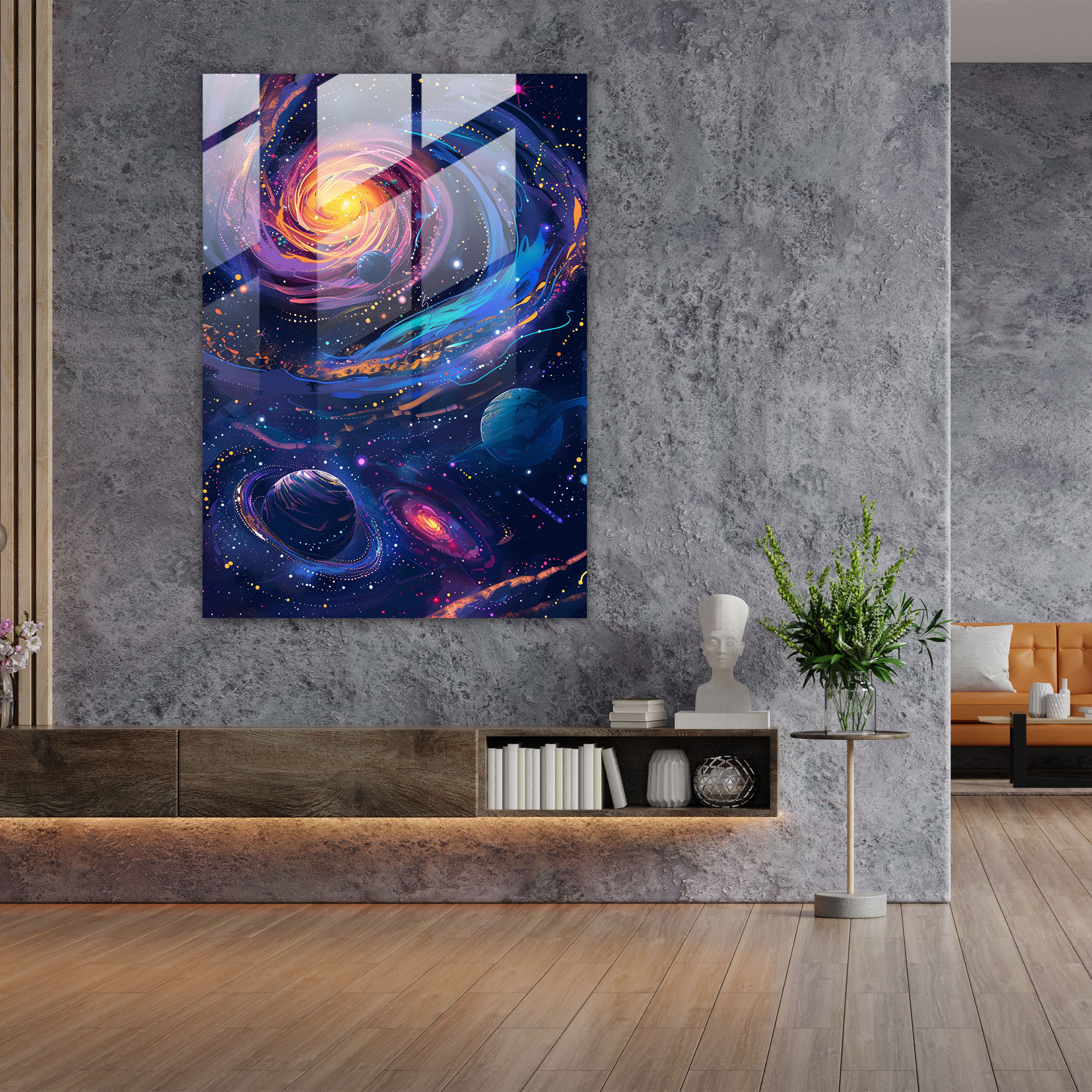 Futurism Art Style Wall Decoration - Futurism, Galaxies, Glass Print, Futurism Art Style