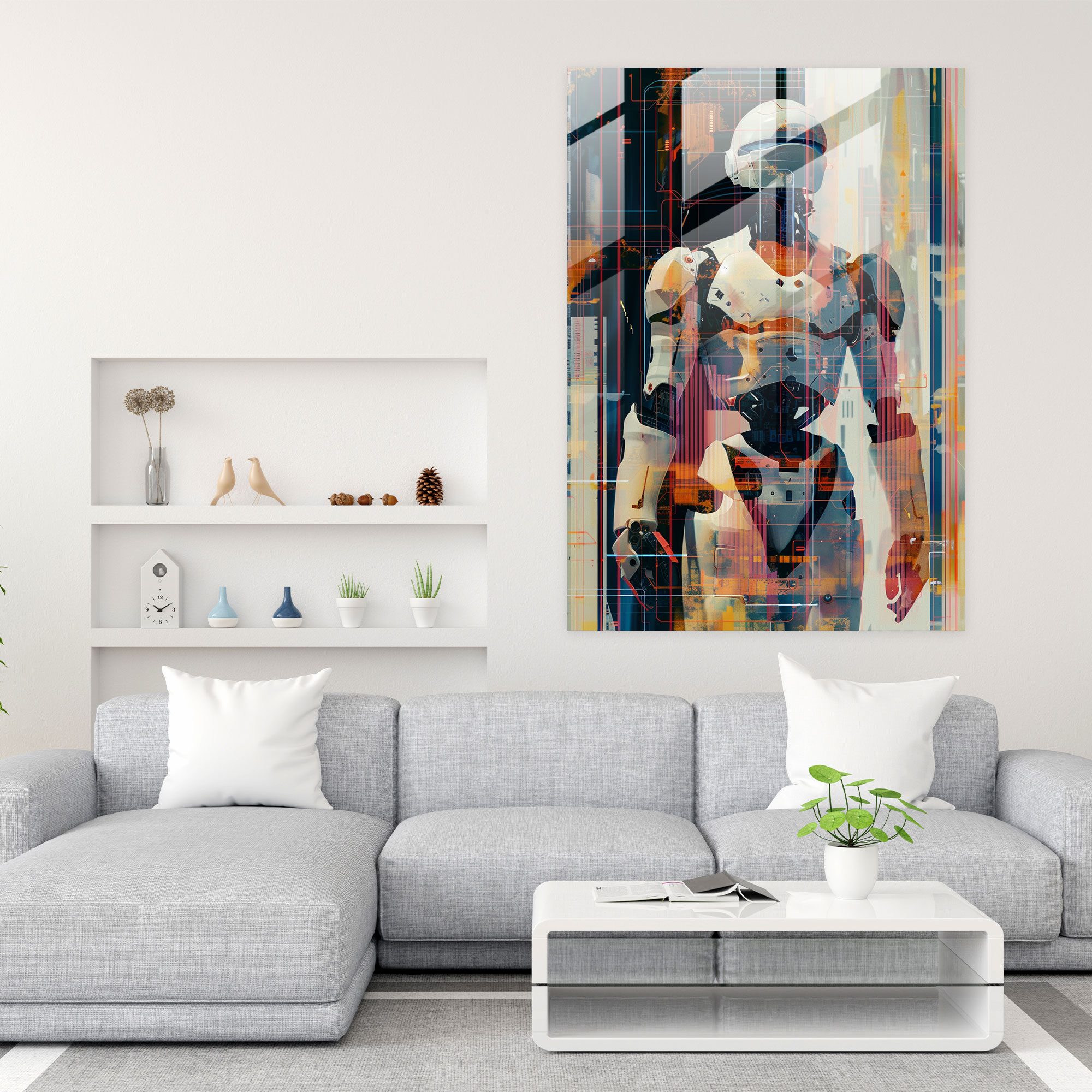 Futurism Art Style Glass Art - Futurism, Home Decoration, Glass Art, Digital Grid Background