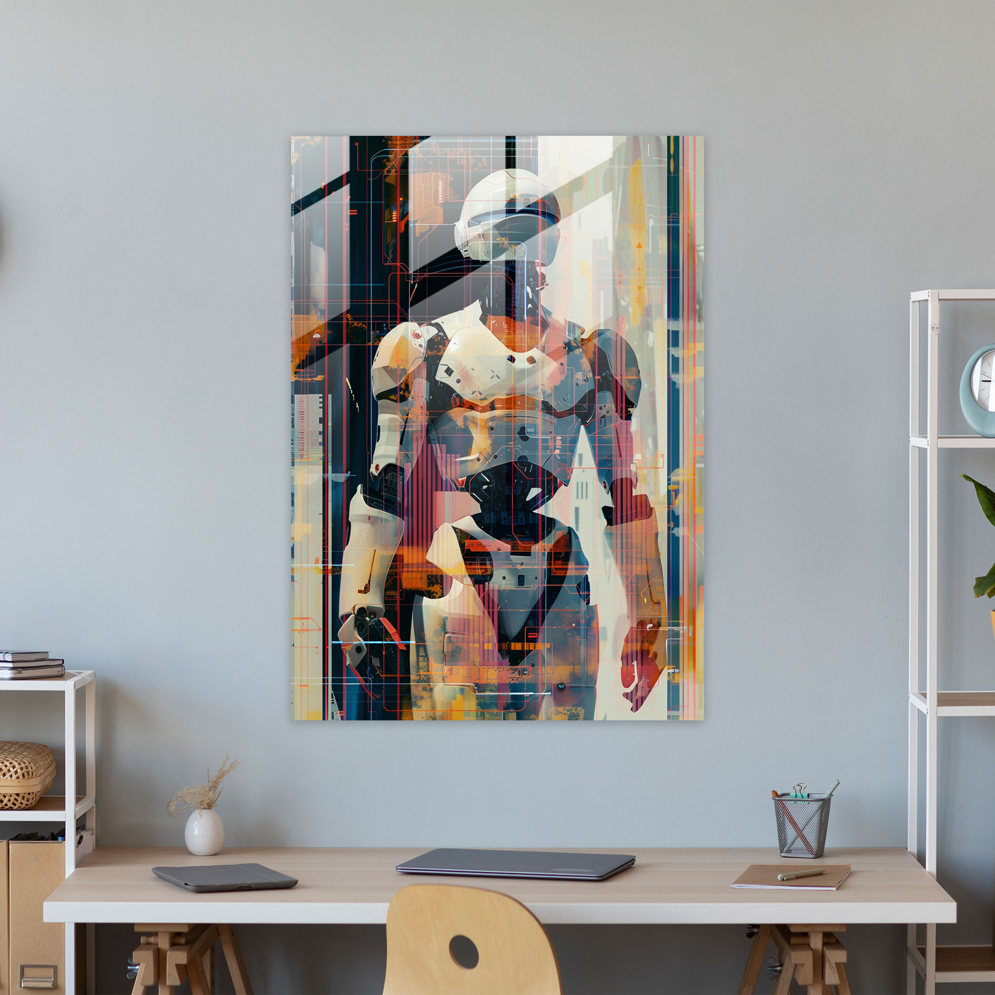 Futurism Art Style Glass Art - Futurism, Home Decoration, Glass Art, Digital Grid Background