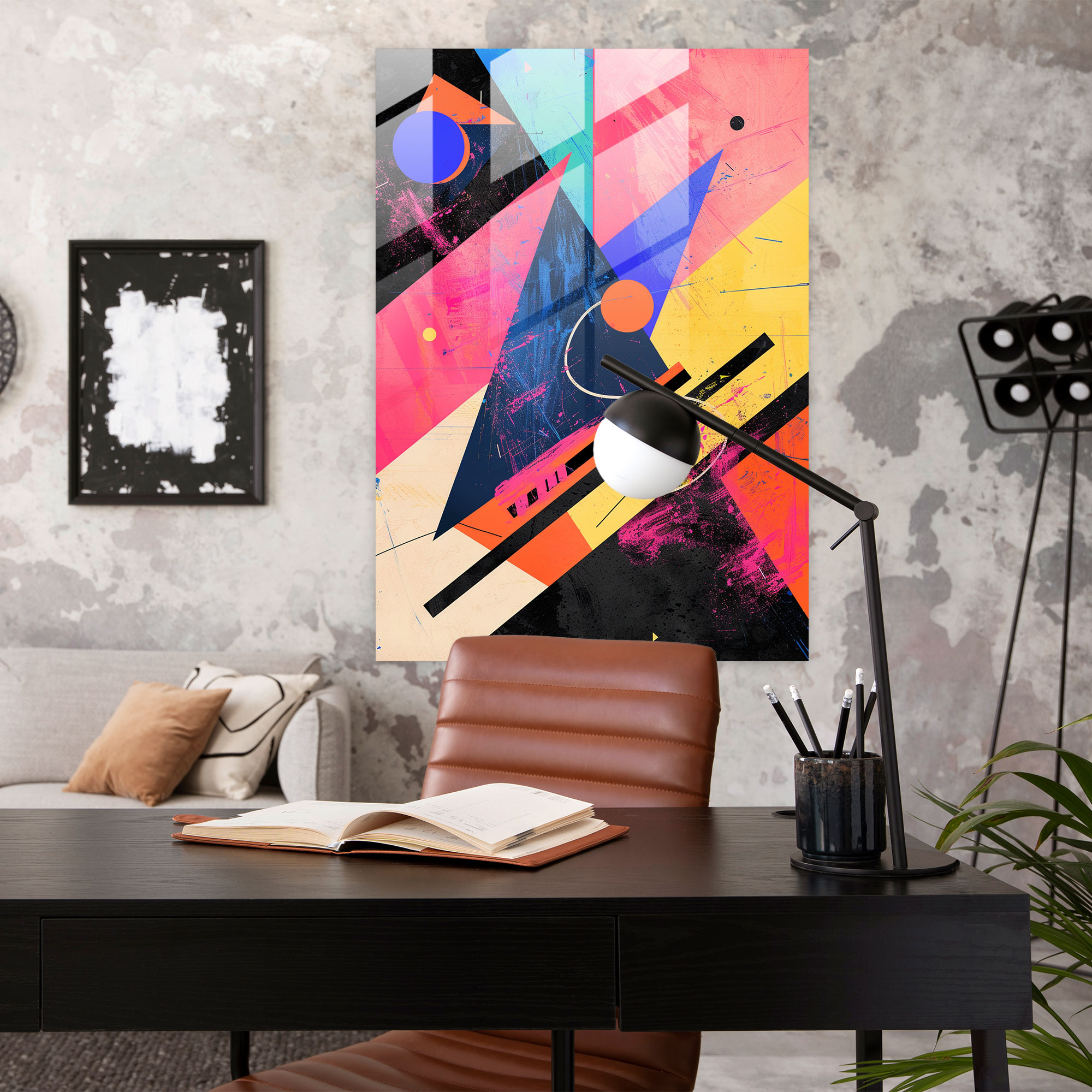 Futurism Glass Print - Futurism, Glass Print, Vibrant Colors, Wall Decoration