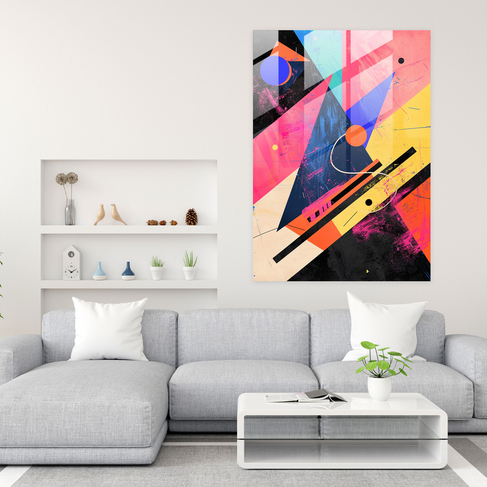 Futurism Glass Print - Futurism, Glass Print, Vibrant Colors, Wall Decoration