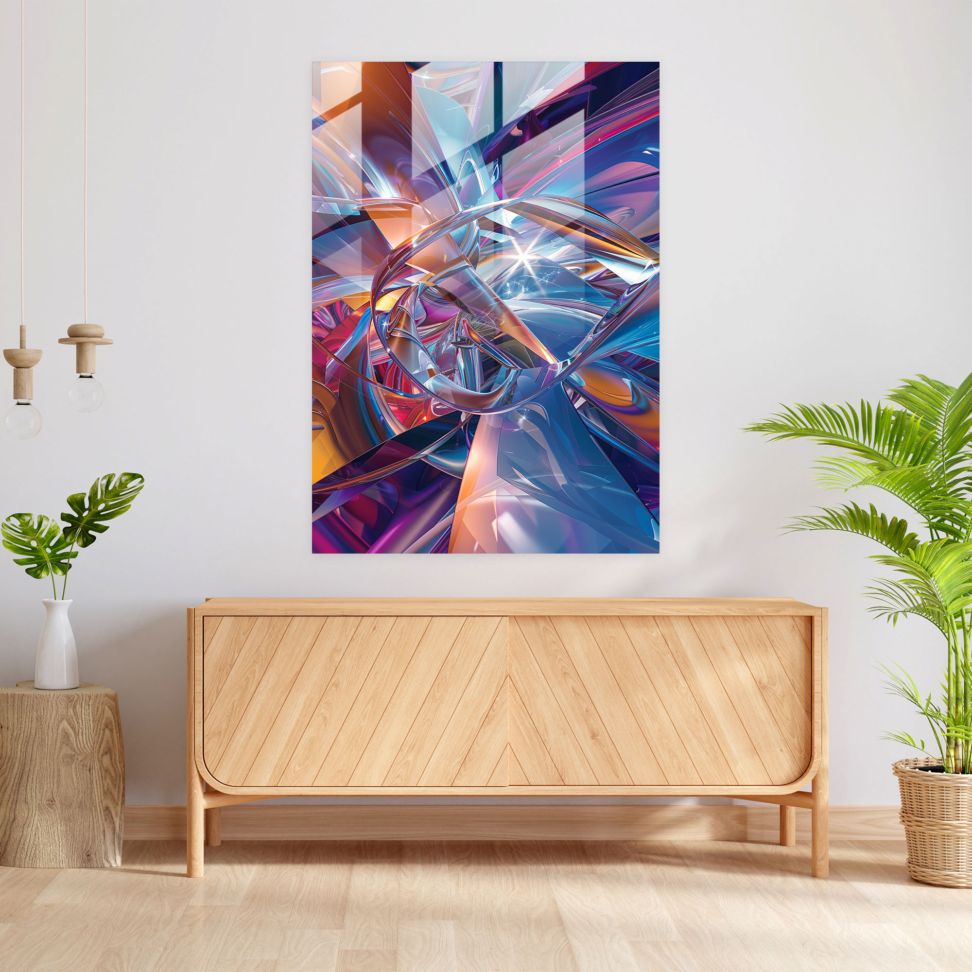 Holographic Glass Print - Futurism, Glass Print, Holographic Effects, Modern Art