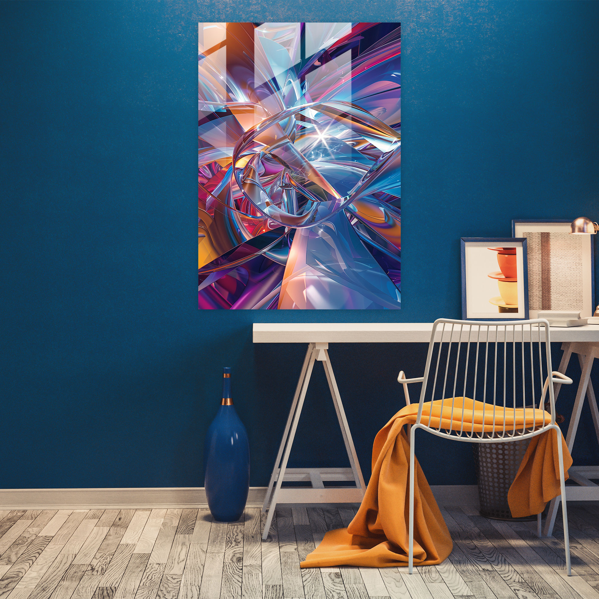 Holographic Glass Print - Futurism, Glass Print, Holographic Effects, Modern Art