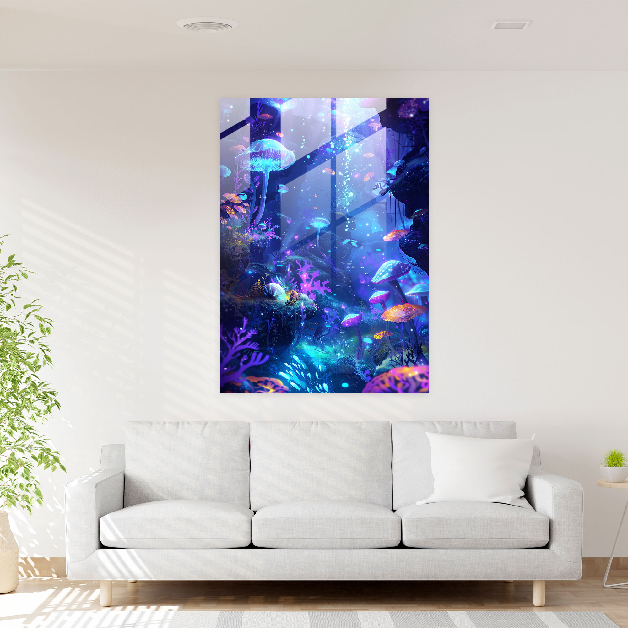 Underwater Futurism Glass Art - Futurism, Glass Wall Art, Home Decoration, Futurism Art Style