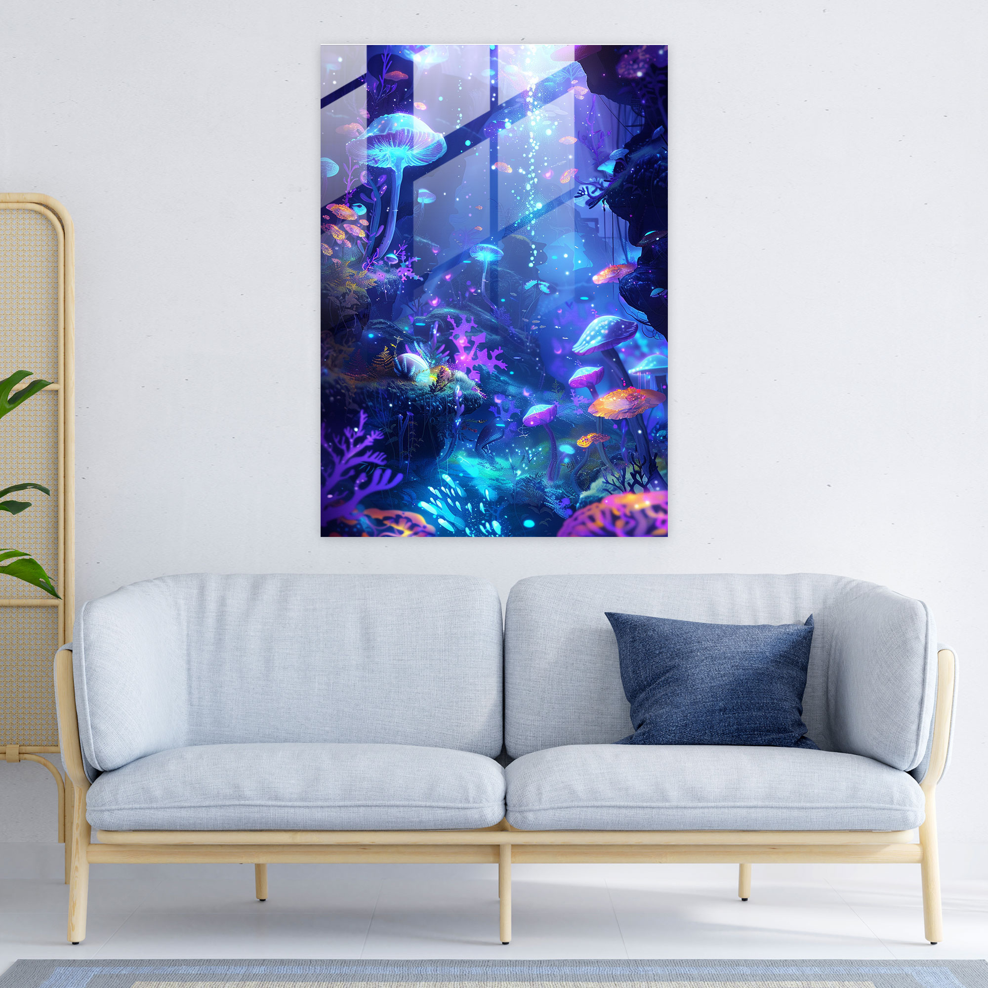 Underwater Futurism Glass Art - Futurism, Glass Wall Art, Home Decoration, Futurism Art Style