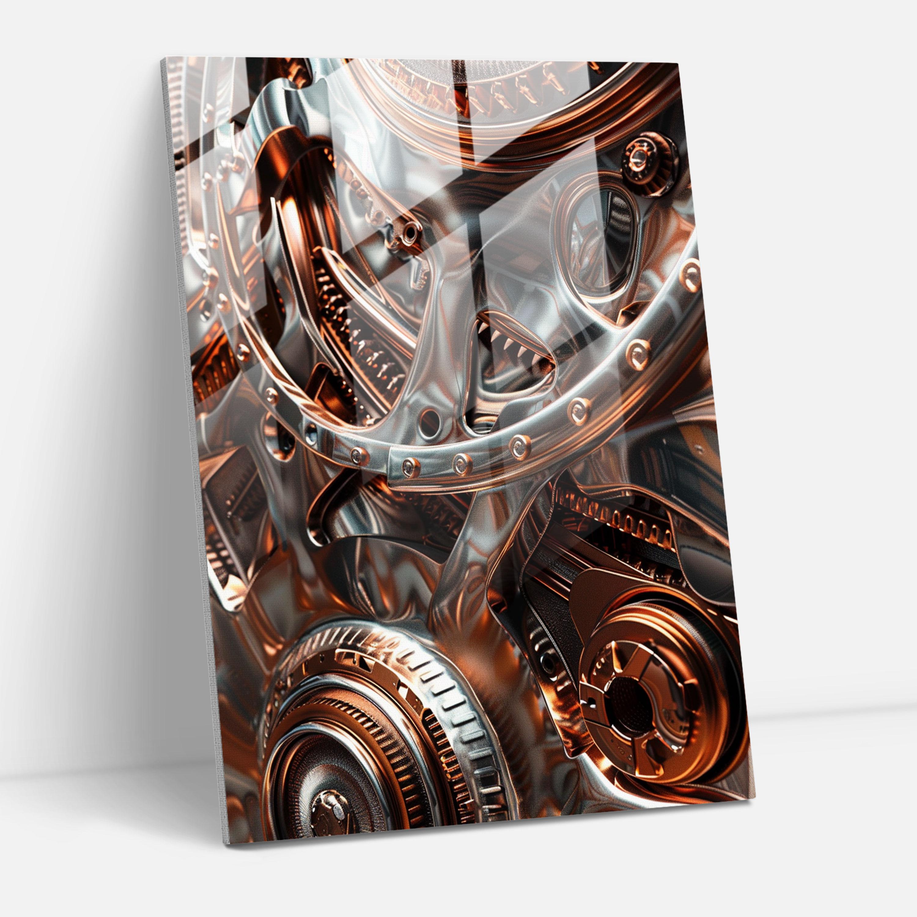 Mechanical Abstract Glass Print - Futurism, Home Decoration, Glass Art, Modern Art