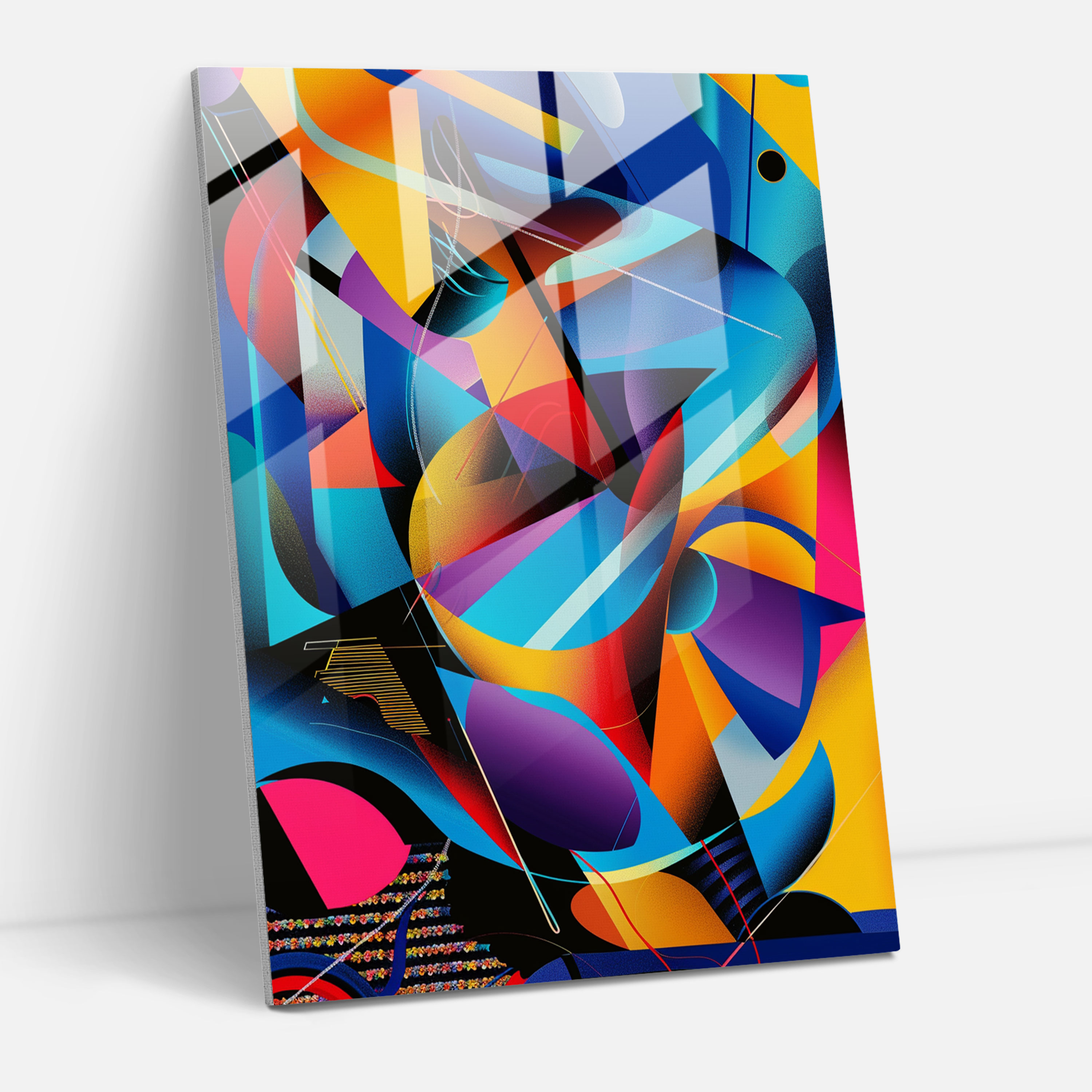 Futurism Art Style Glass Print - Futurism, Home Decoration, Glass Art, Glass Wall Art