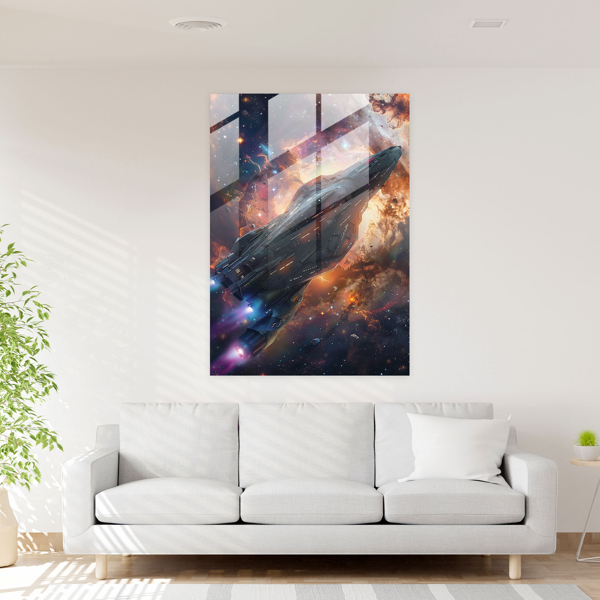 Futurism Modern Art Glass Wall Art - Futurism, Glass Art, Wall Decoration, Futurism Art Style