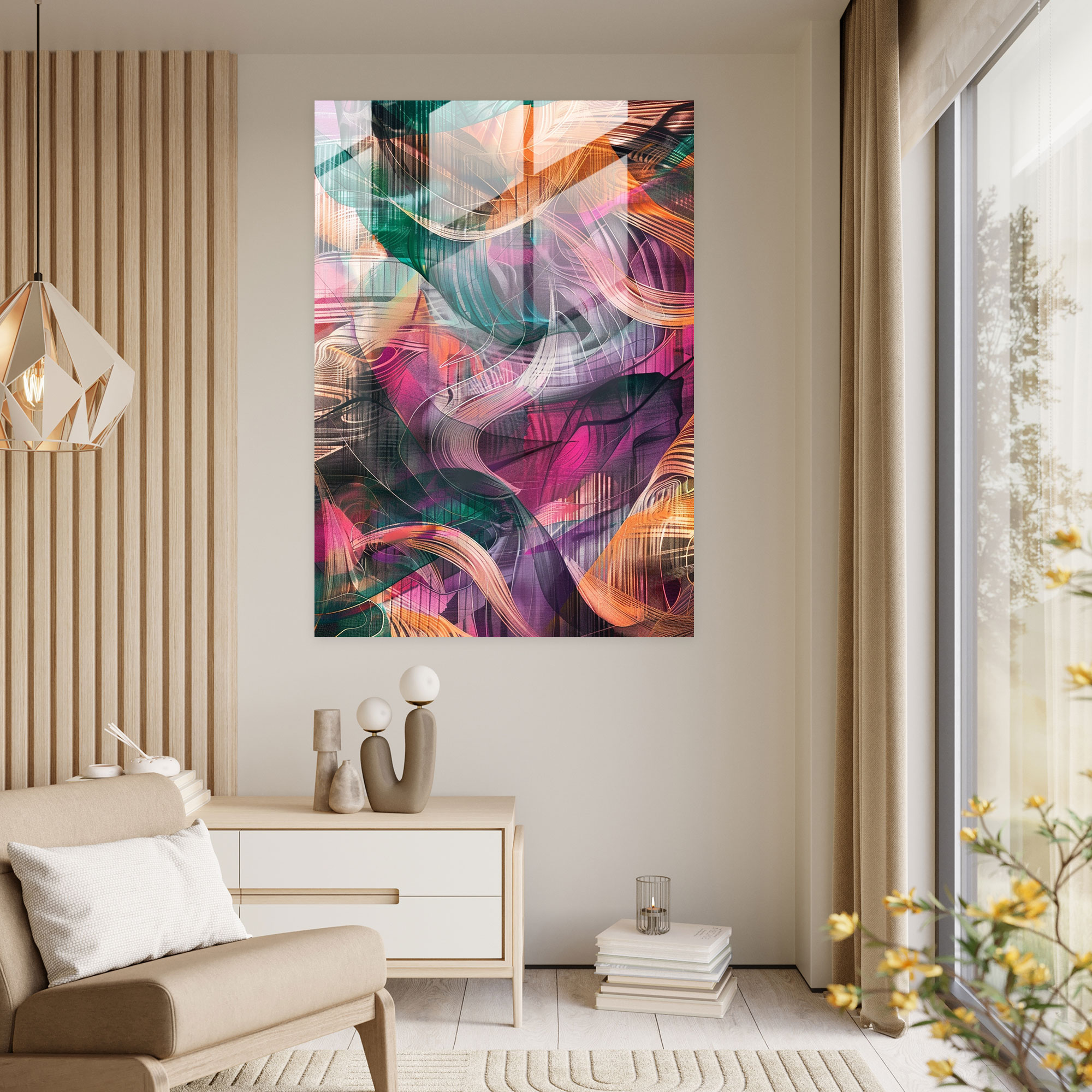 Futurism Modern Art Glass Print - Futurism, Glass Print, Glass Wall Art, Modern Art
