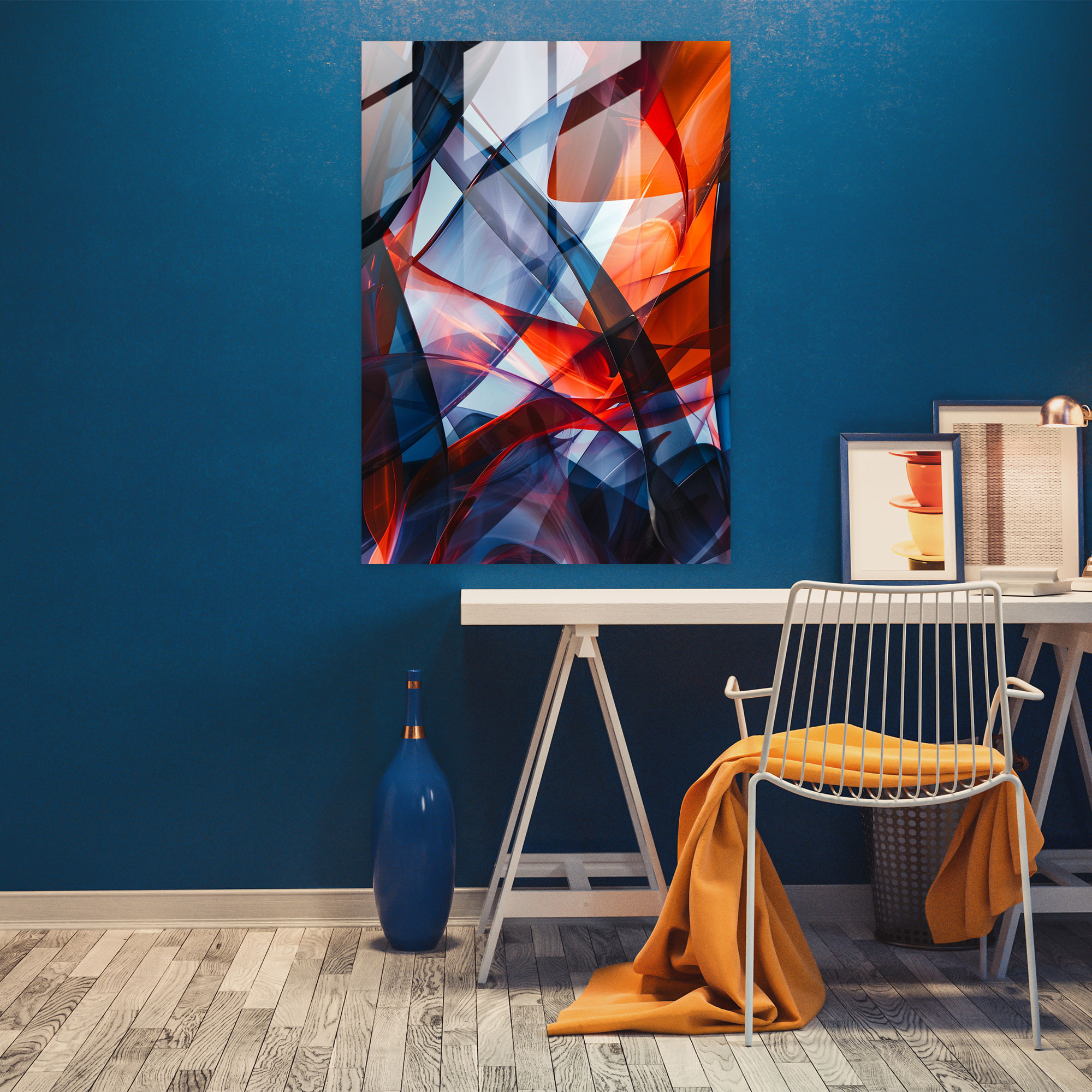 Futurism Glass Print - Abstract Shapes And Dynamic Lines - Futurism, Glass Wall Art, Glass Art, Glass Print
