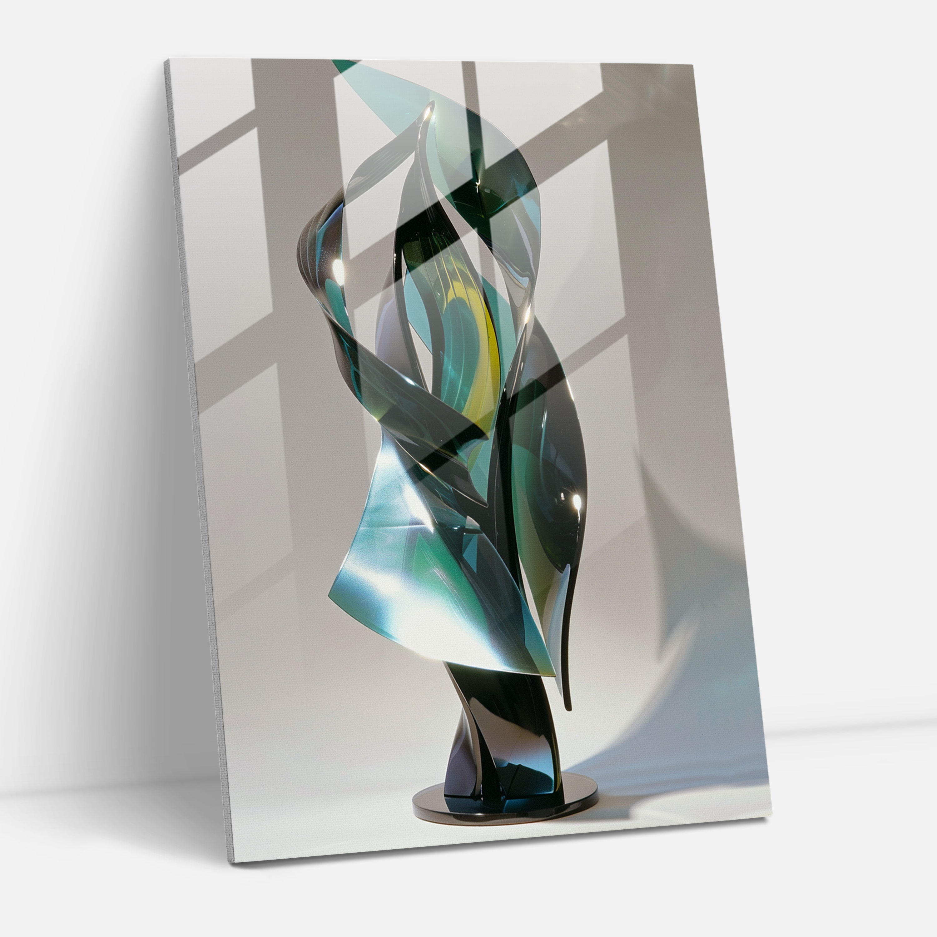 Futurism Glass Art - Sleek And Minimalist Design With Metallic Hues - Futurism, Glass Art, Home Decoration, Wall Decoration