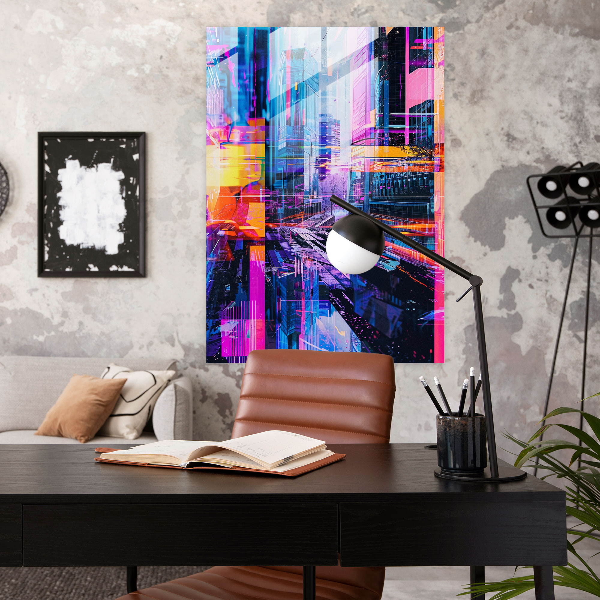 Futurism Art Theme - Digital Patterns And Glitch Effects - Futurism, Glass Print, Wall Decoration, Modern Art