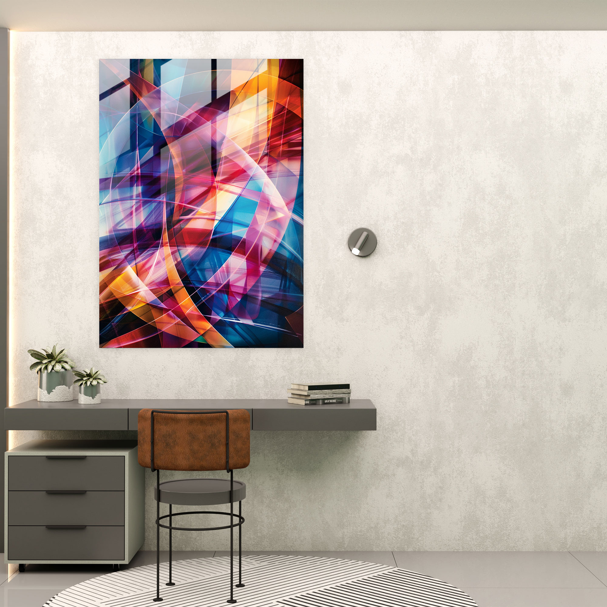Futurism Glass Print - Dynamic Lines And Optical Illusions - Futurism, Glass Print, Modern Art, Home Decoration