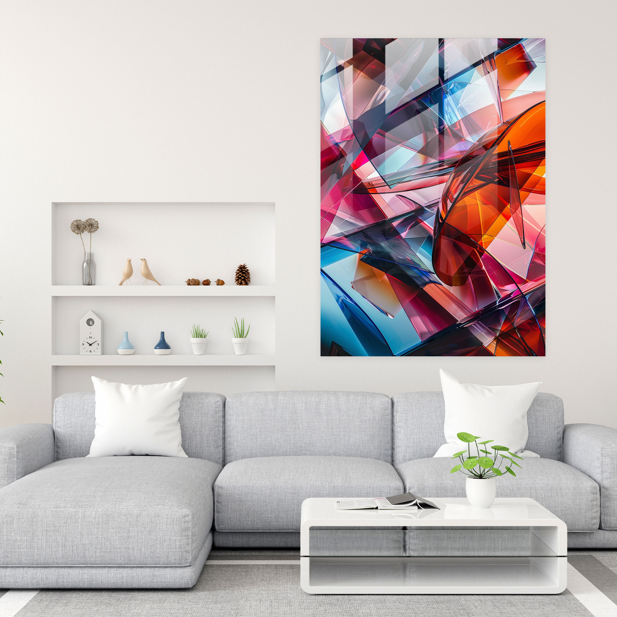 Futurism Glass Art - Futuristic Technology And Abstract Shapes - Futurism, Futurism Art Style, Modern Art, Glass Print