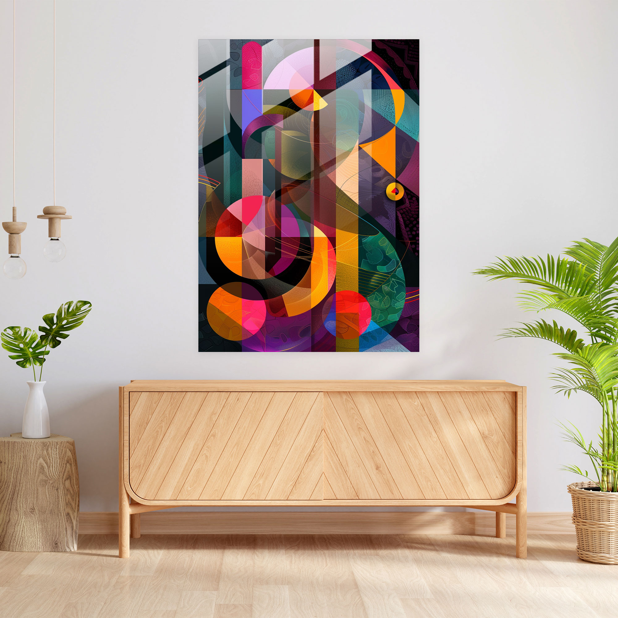 Futurism Glass Print - Abstract Geometric Shapes - Futurism, Glass Print, Home Decoration, Modern Art