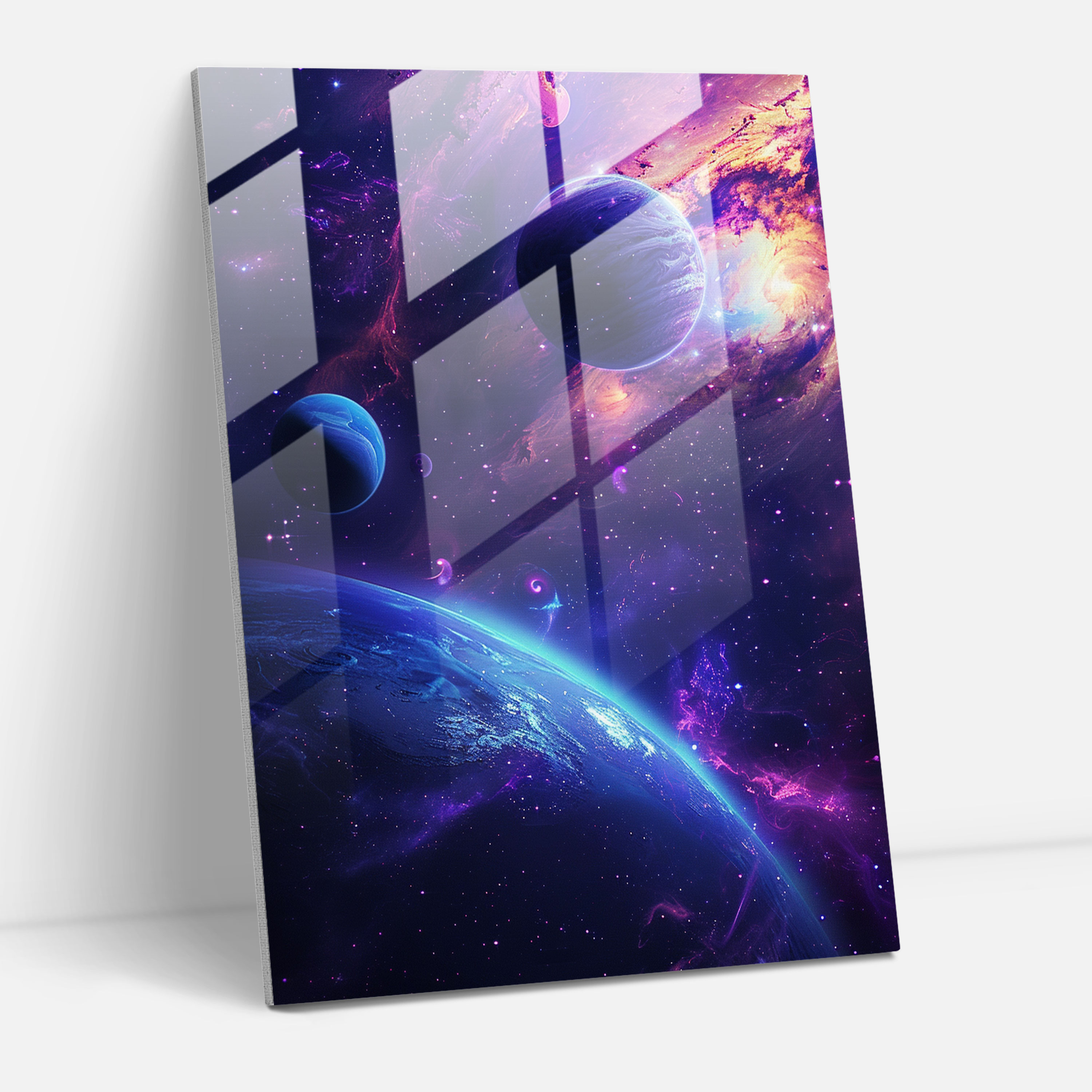 Futurism Wall Decoration - Abstract Space Scene - Futurism, Glass Print, Futurism Art Style, Wall Decoration