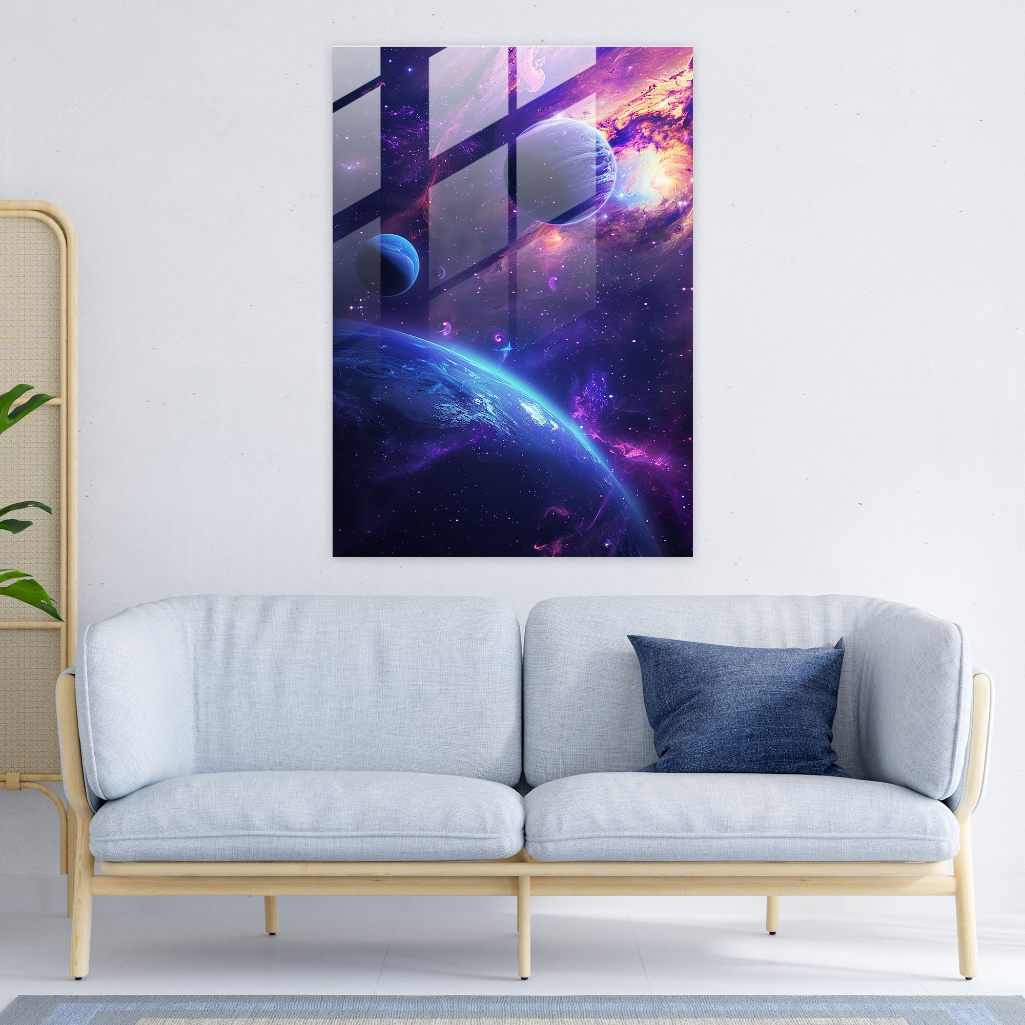 Futurism Wall Decoration - Abstract Space Scene - Futurism, Glass Print, Futurism Art Style, Wall Decoration