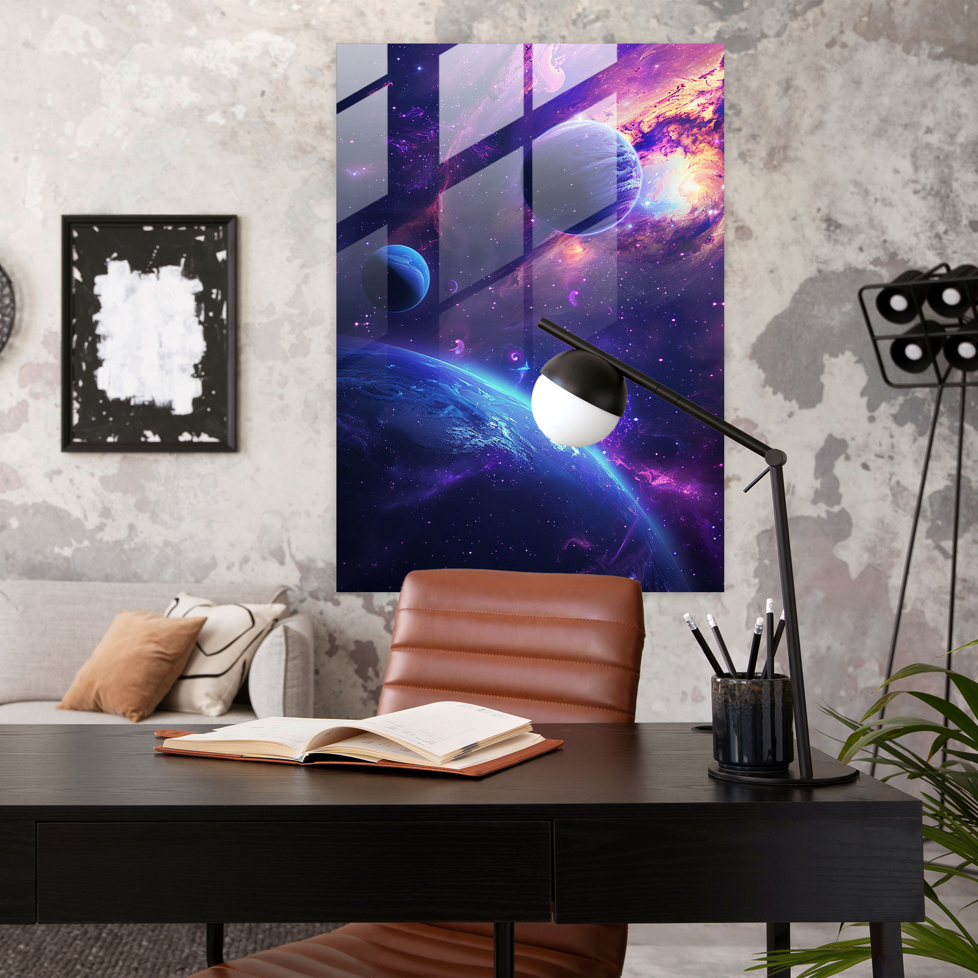 Futurism Wall Decoration - Abstract Space Scene - Futurism, Glass Print, Futurism Art Style, Wall Decoration