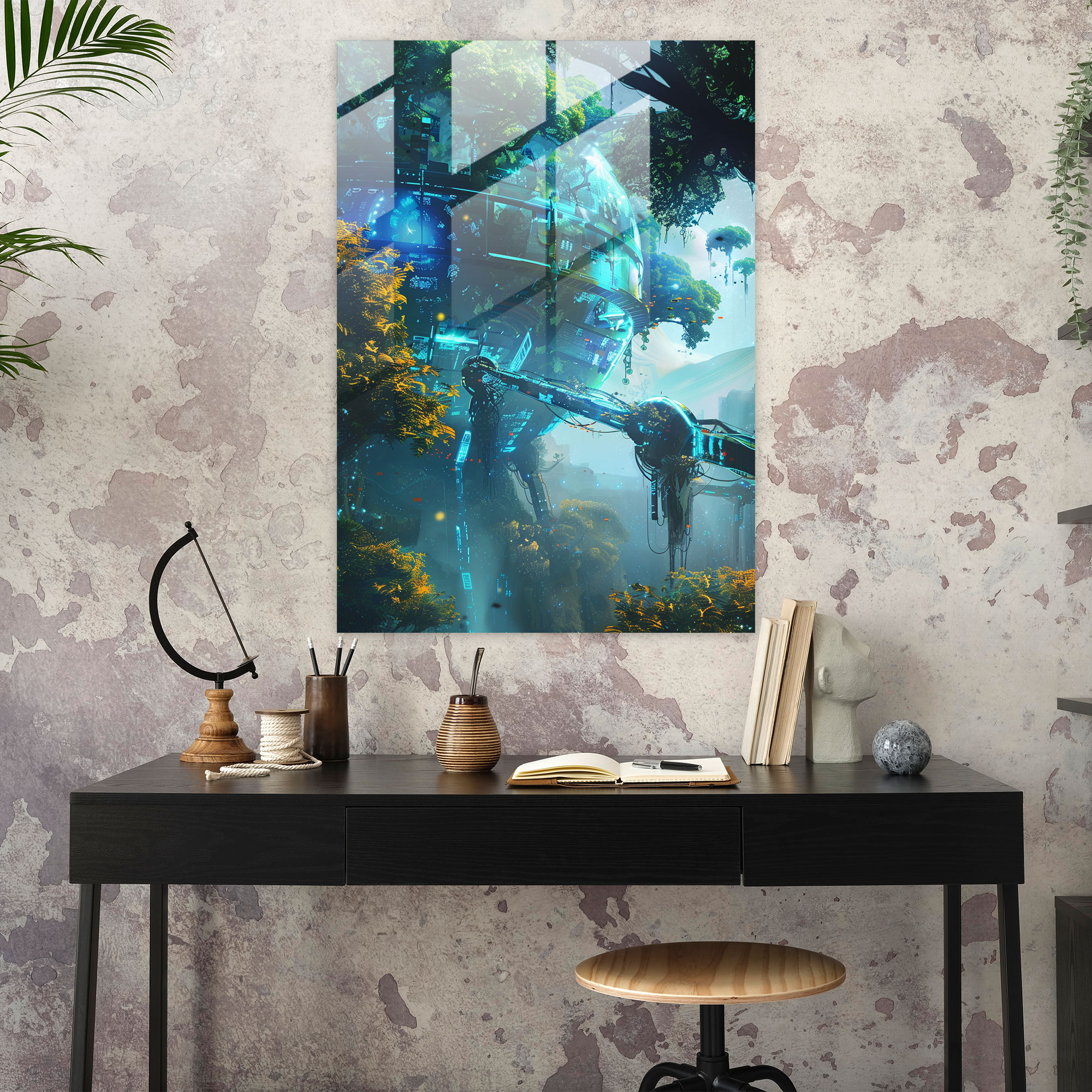 Futurism Glass Art - Techno-Nature Fusion - Futurism, Modern Art, Glass Art, Futurism Art Style