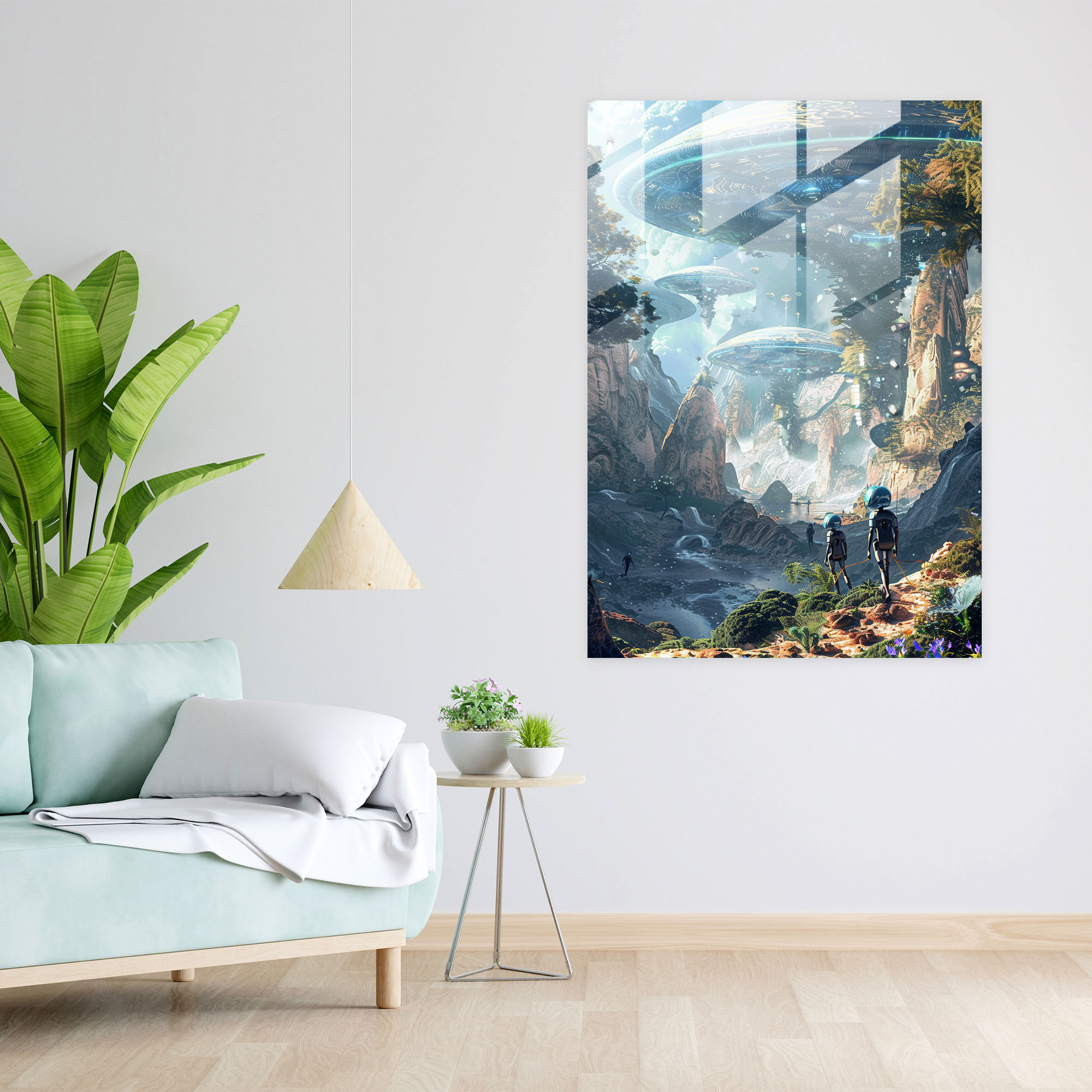 Futurism Modern Art - Alien Exploration - Futurism, Futurism Art Style, Modern Art, Glass Print