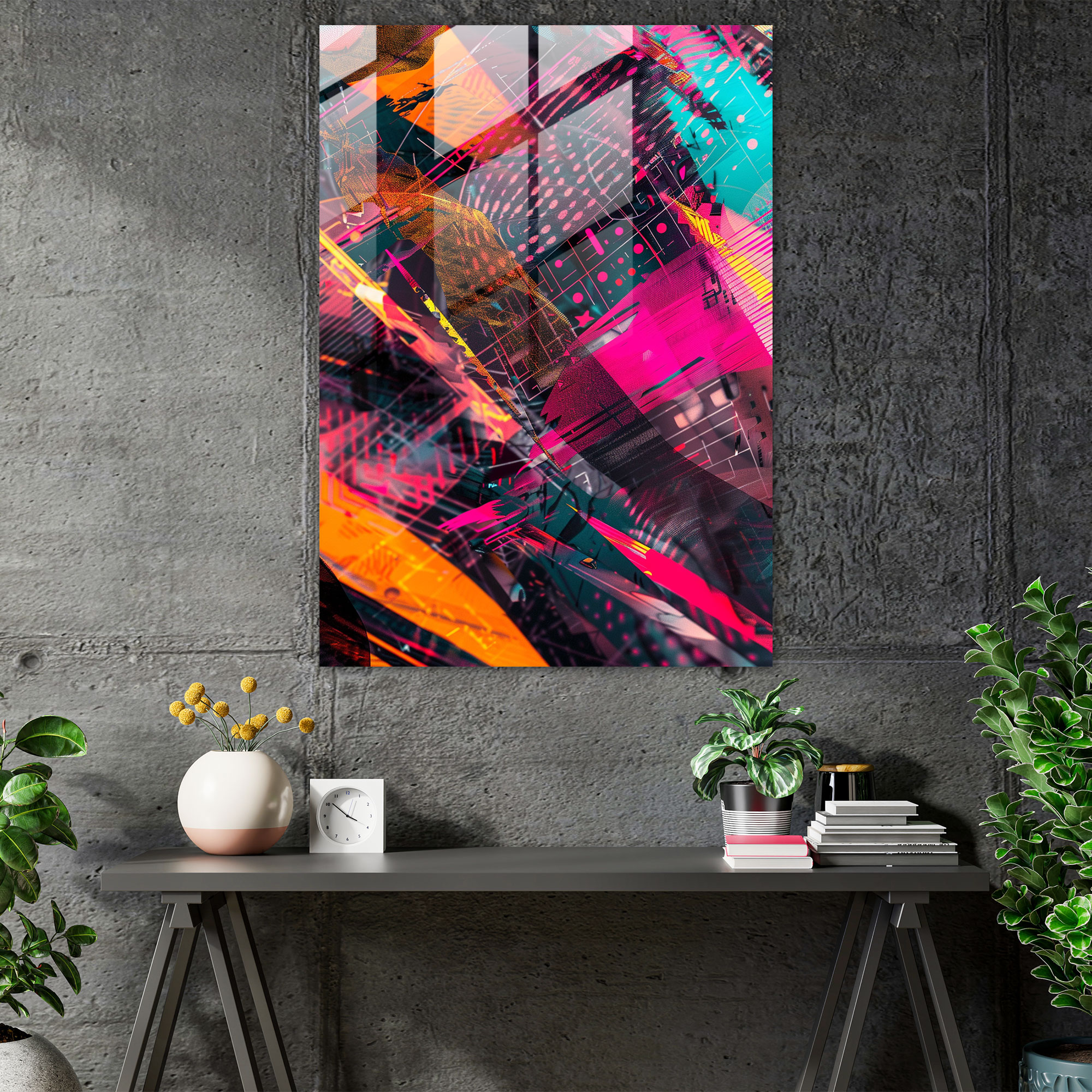 Futurism Glass Print - Digital Patterns - Futurism, Futurism Art Style, Home Decoration, Glass Print
