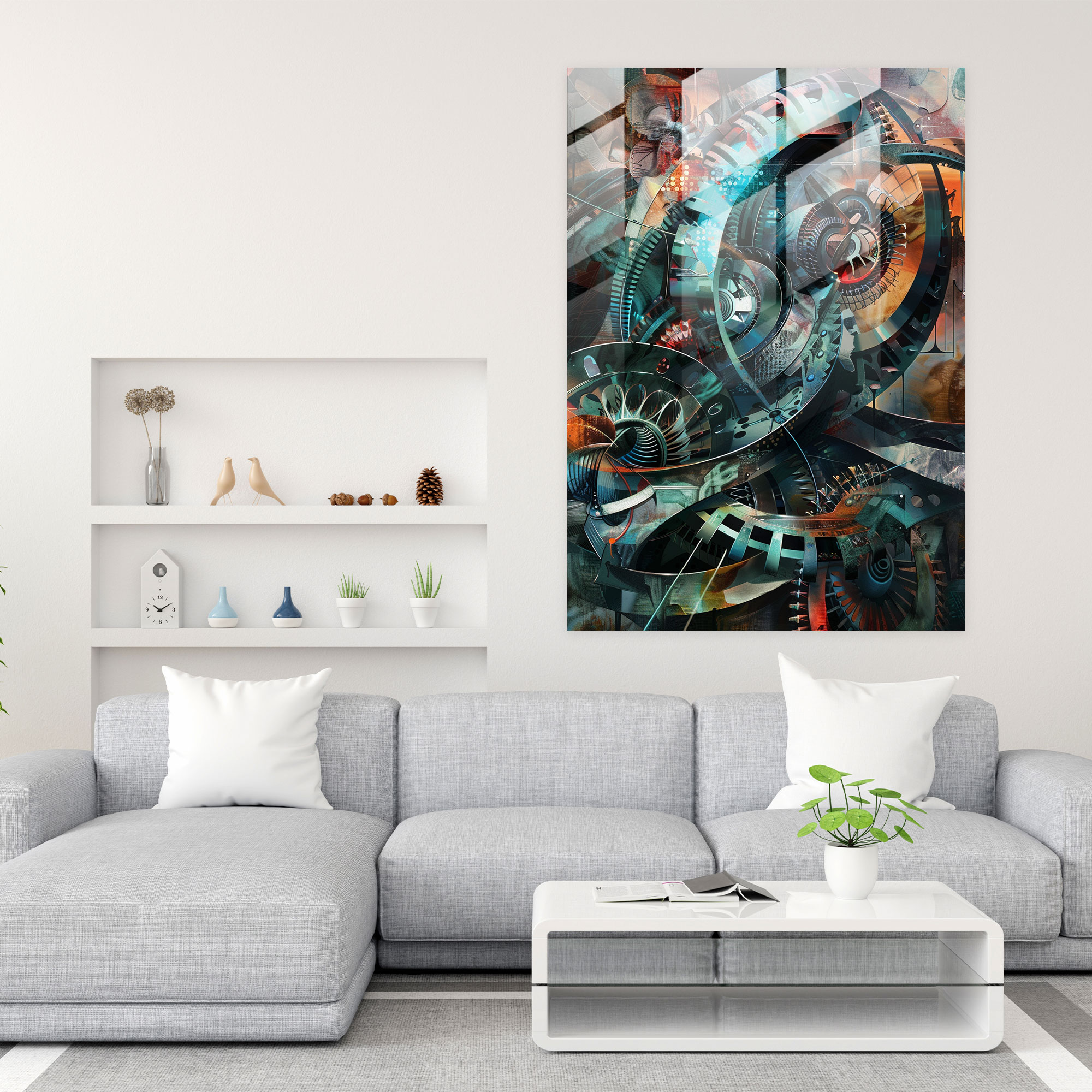 Futurism Wall Decoration - Organic-Mech Fusion - Futurism, Futurism Art Style, Wall Decoration, Glass Print